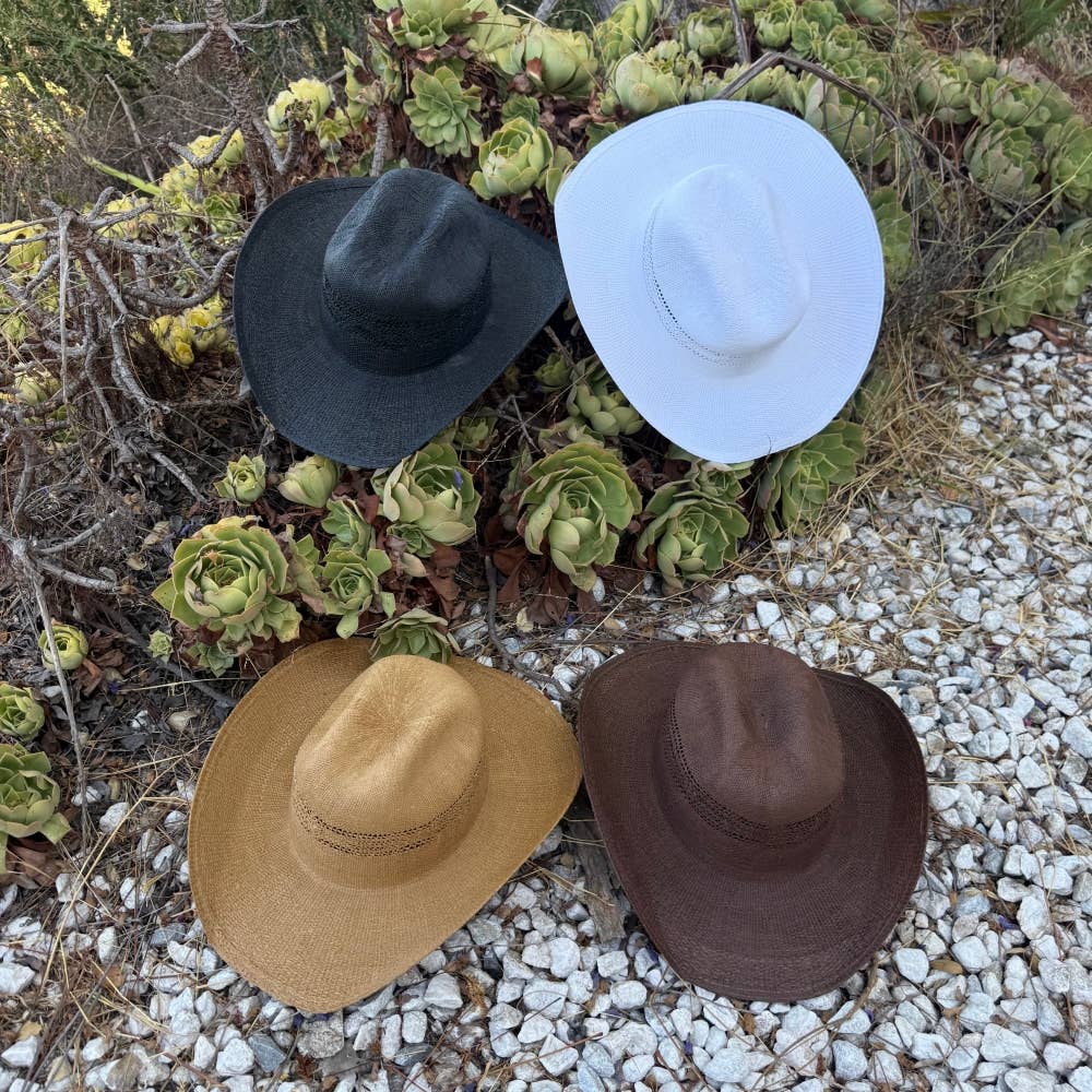 Woven Straw Vented Cowboy Hat – Shapeable Western Hat