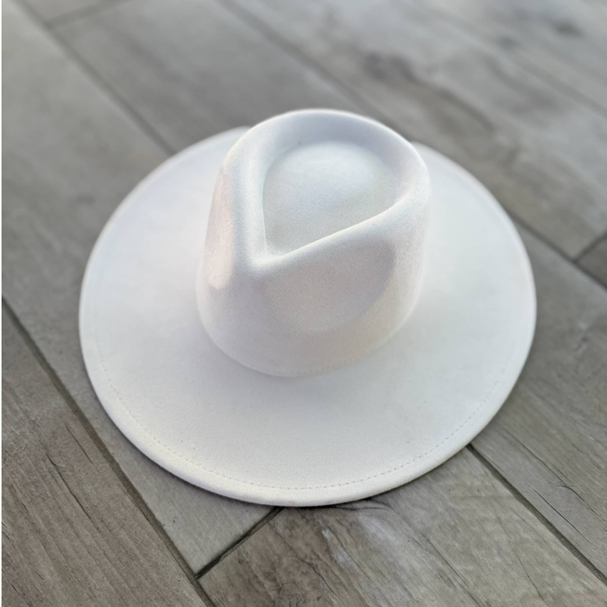 Vegan Suede Wide Brim Rancher Hat – Structured Flat Brim