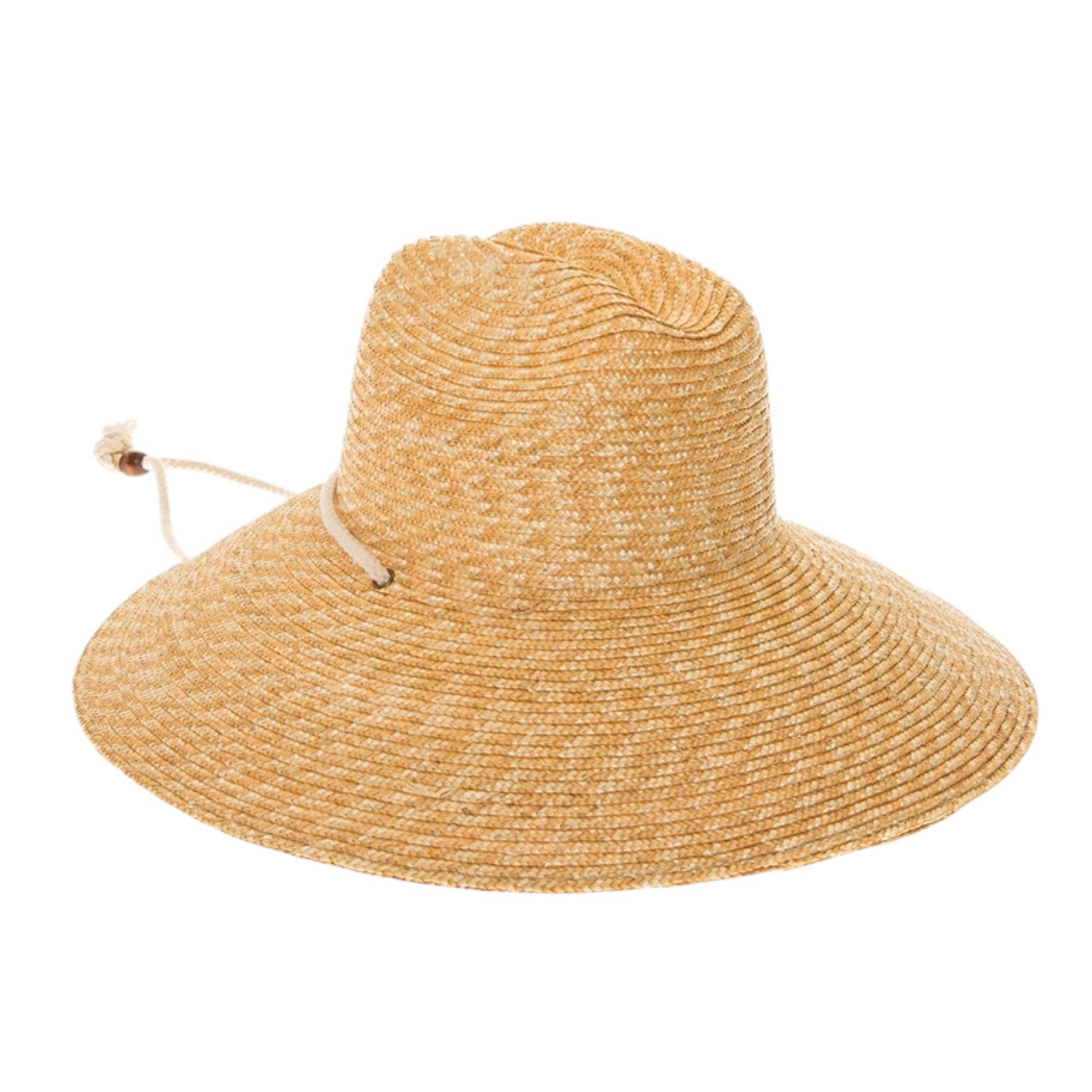 Structured Lifeguard-Style Hat in Fine Wheat Straw