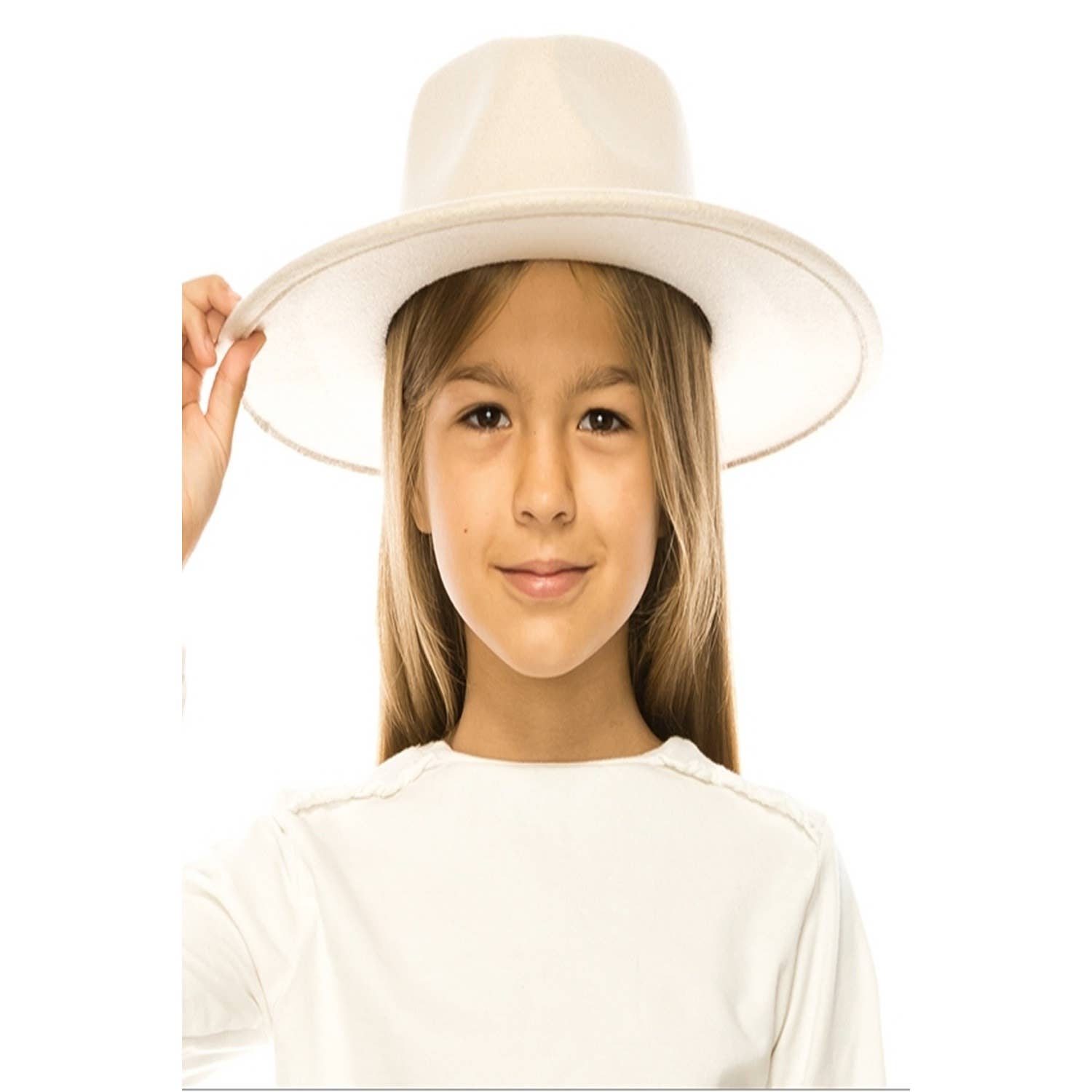 Kids XS Vegan Felt Wide Brim Rancher Hat