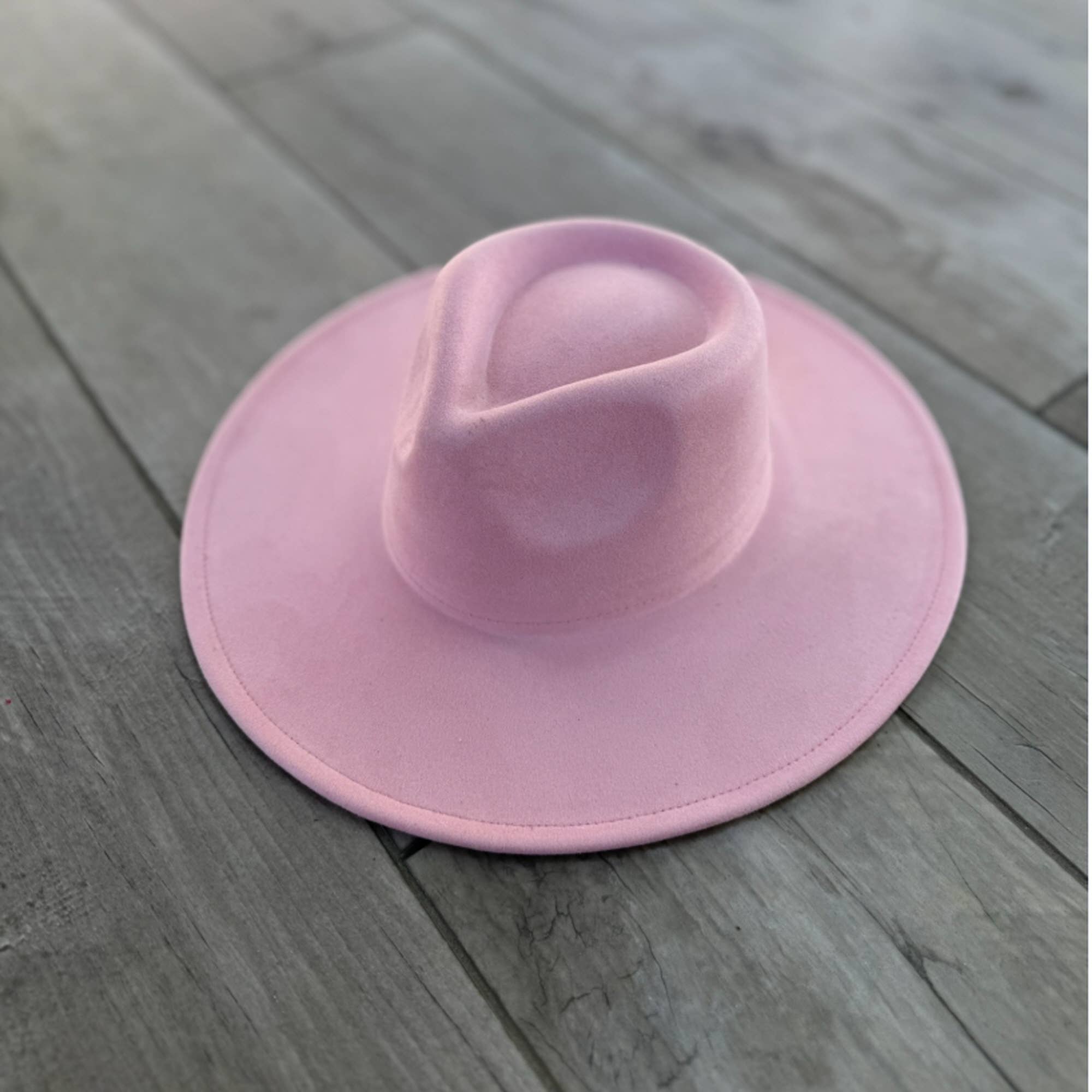 Vegan Suede Wide Brim Rancher Hat – Structured Flat Brim