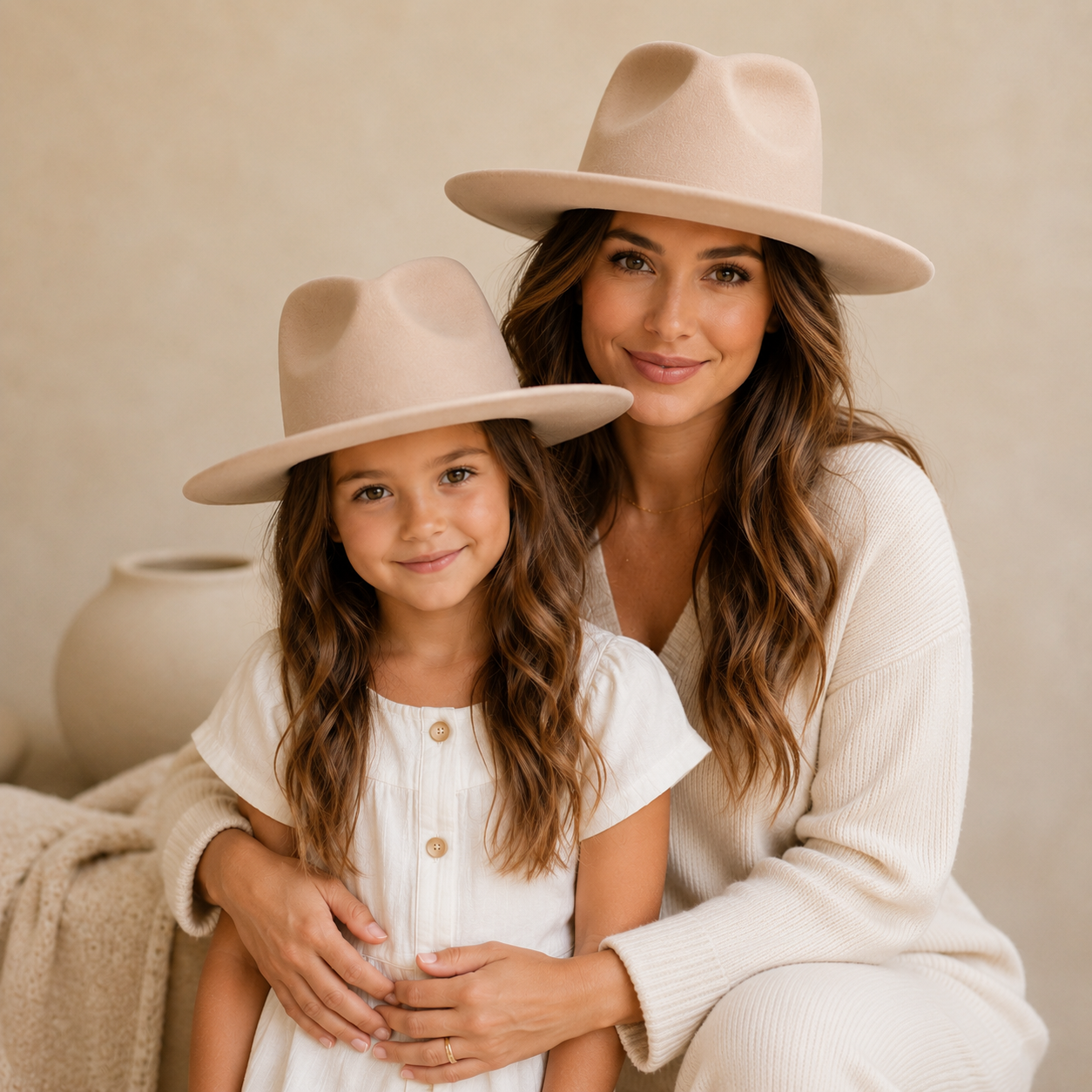 Mommy & Me Wide Brim Rancher Hat 2 PCS Set