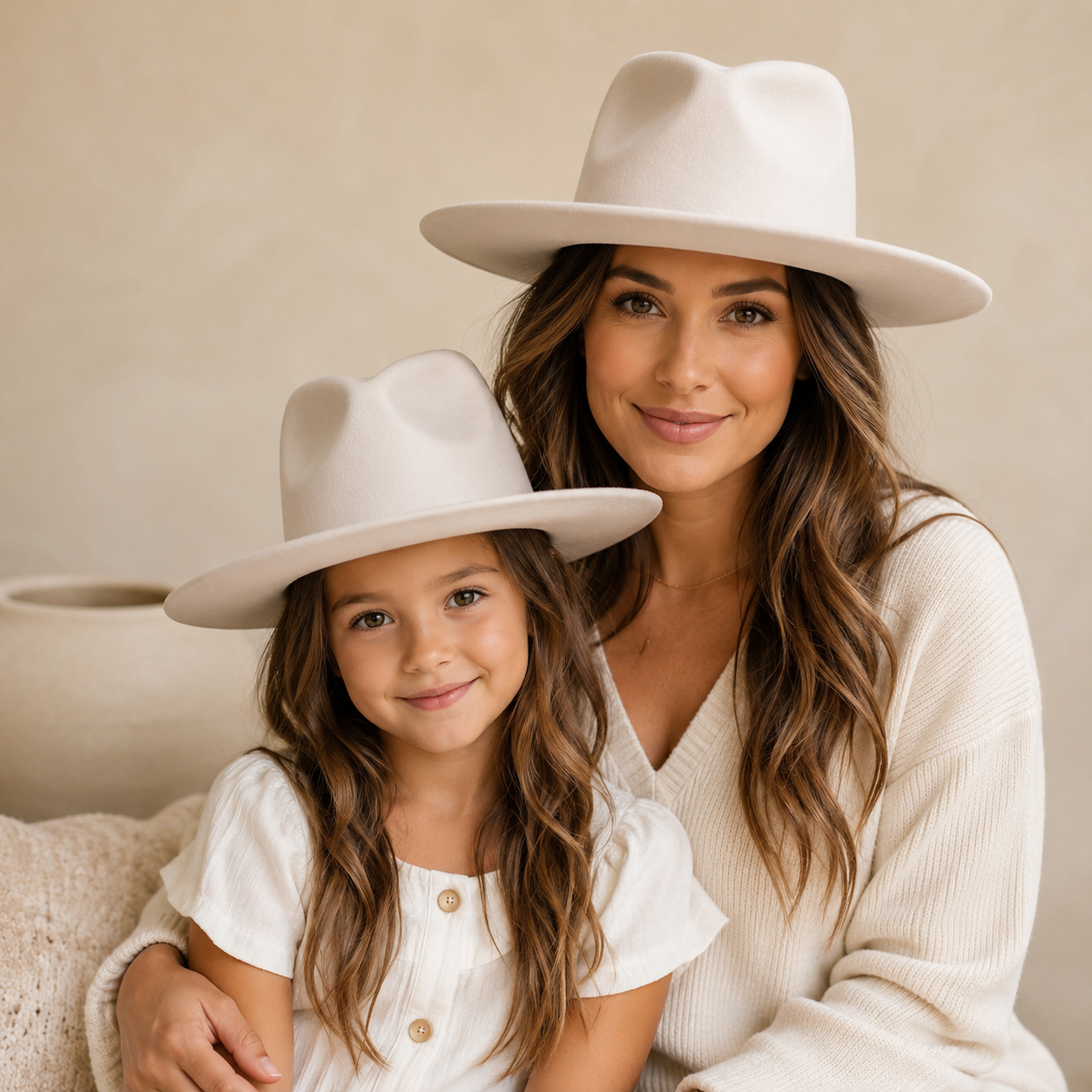 Mommy & Me Wide Brim Rancher Hat 2 PCS Set