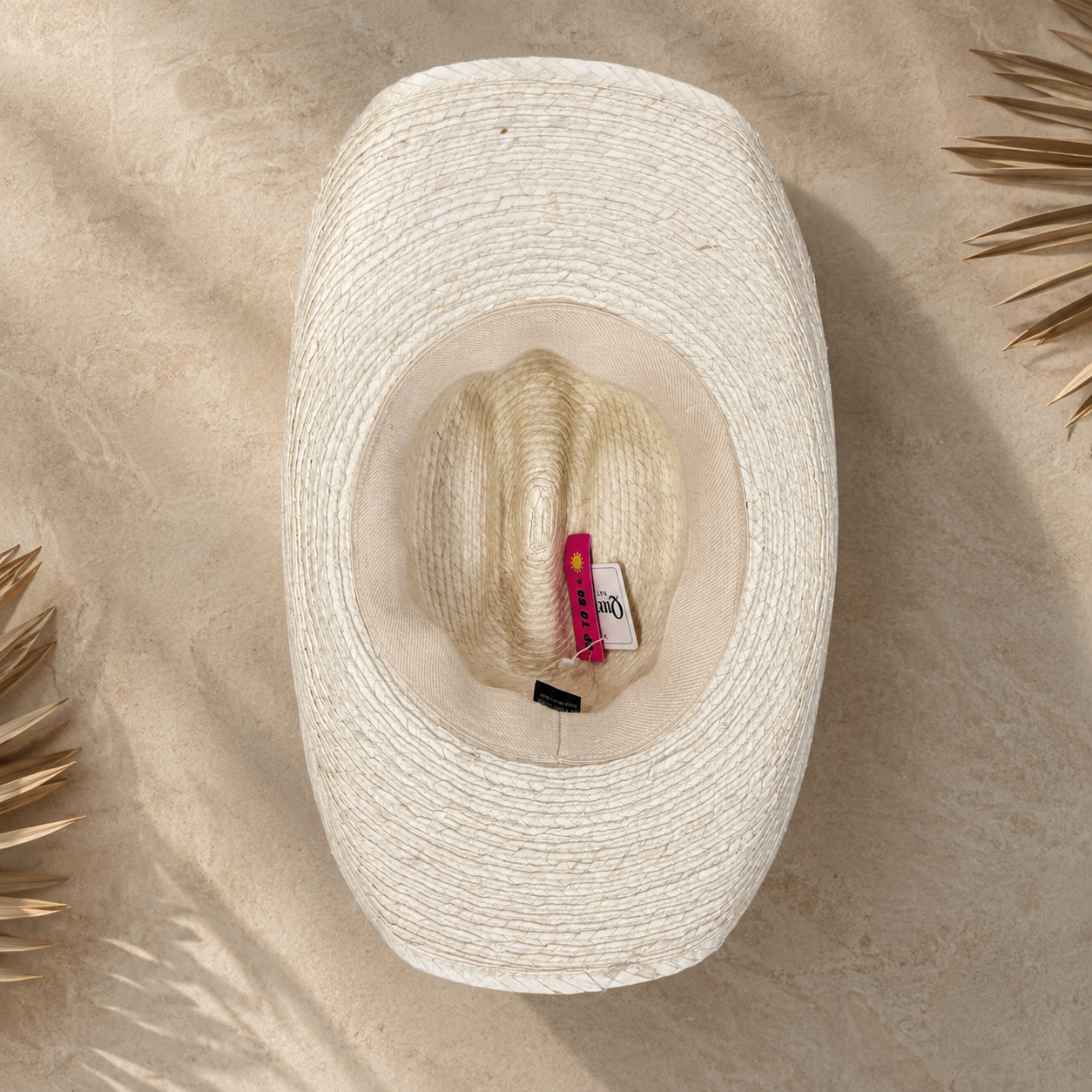 Natural Palm Leaf Cowboy Hat – Starched Western Sun Hat UPF