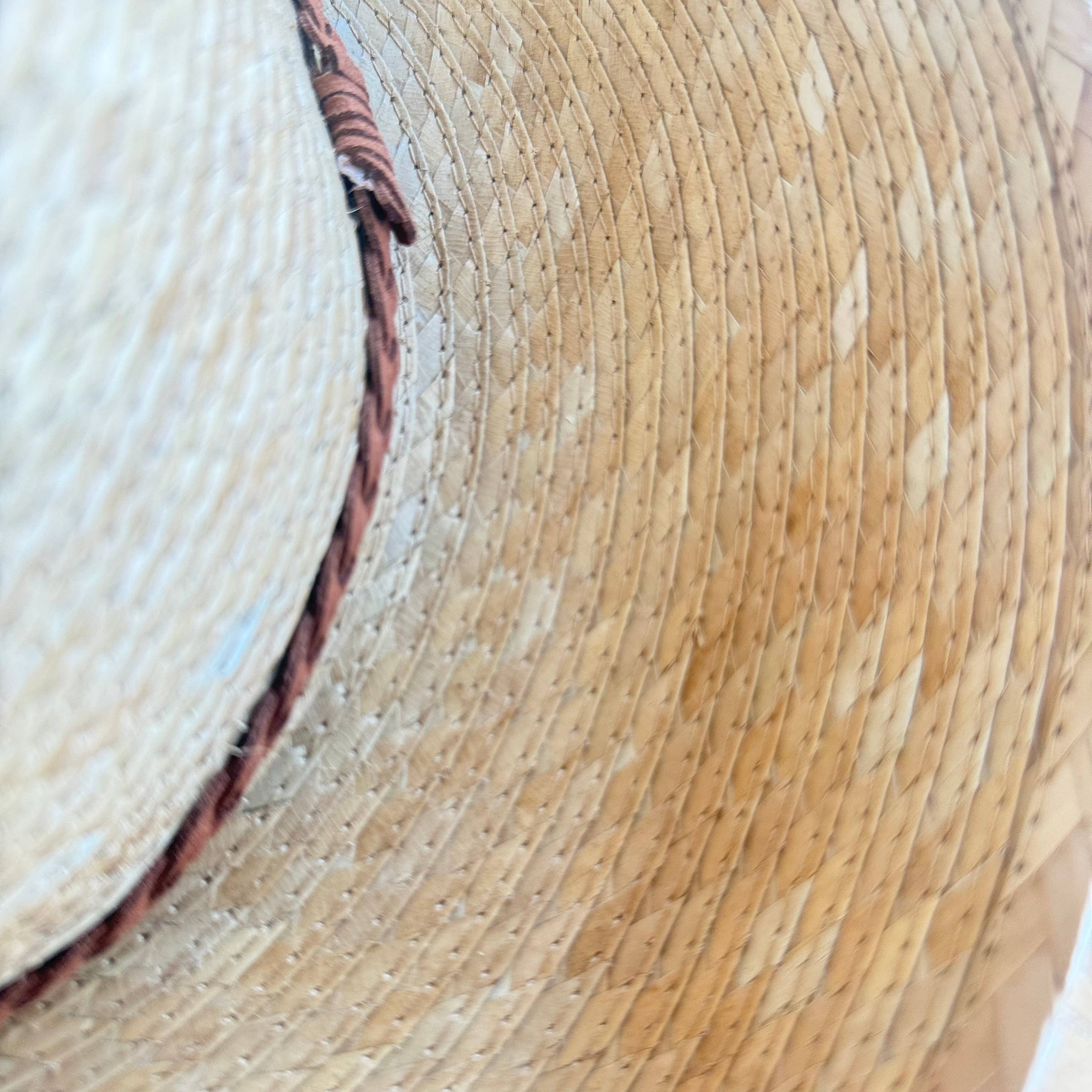 Natural Palm Leaf Cowboy Hat with Braided Band