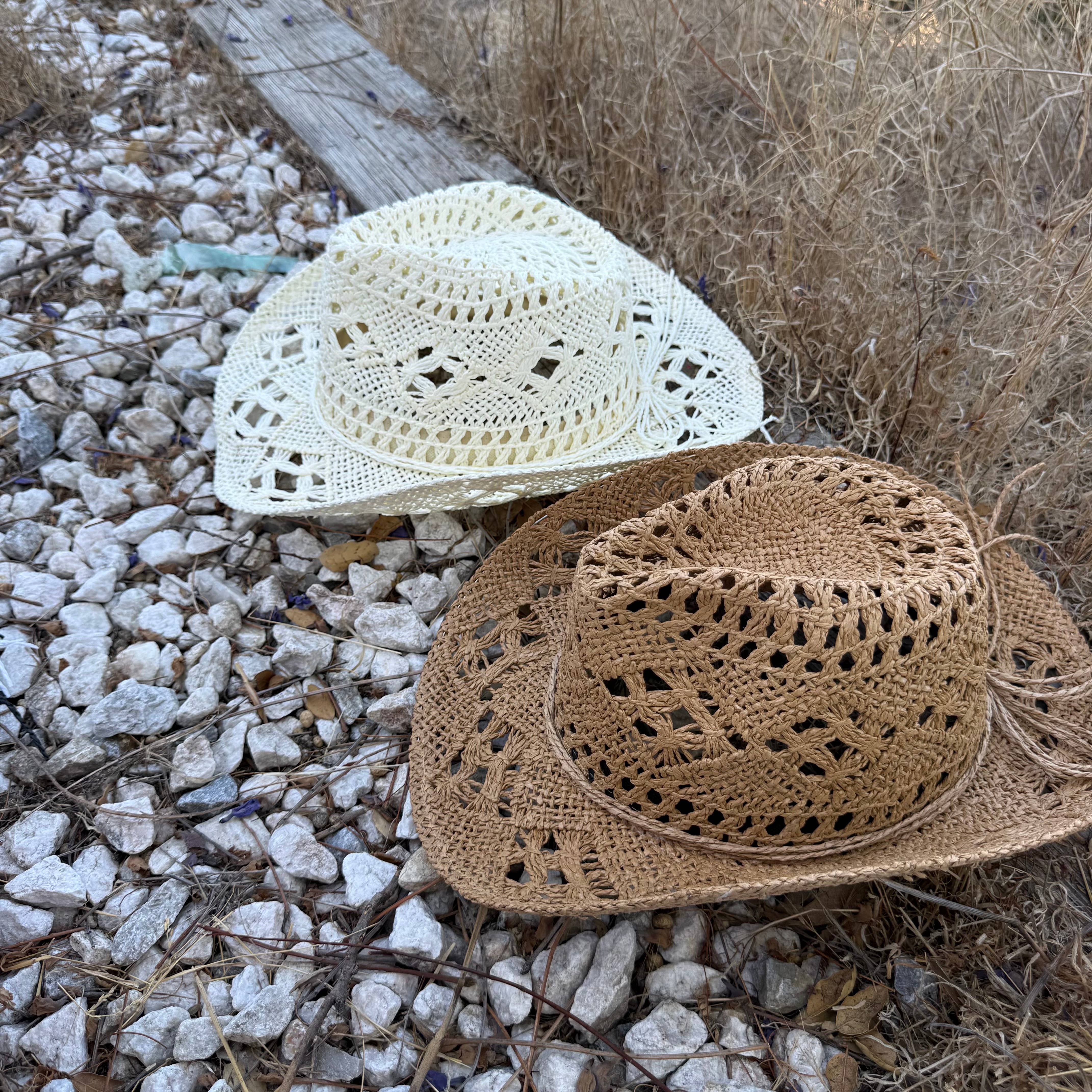 Open Weave Crochet Cowboy Hat – Western Straw