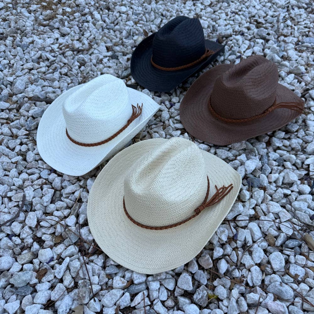 Braided Band Straw Cowboy Hat – Classic Western Summer Hat