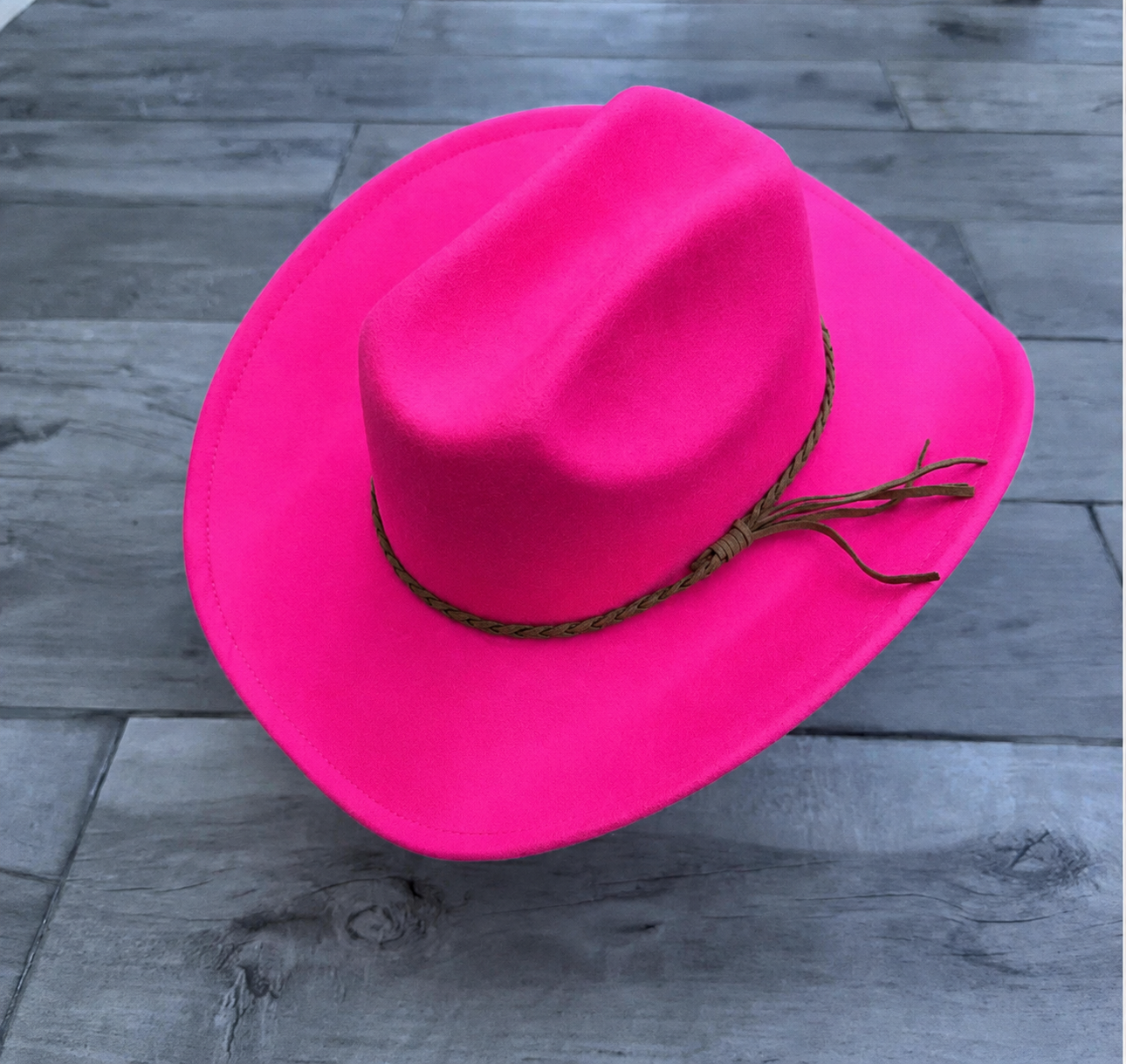 Vegan Suede Cattleman Cowboy Hat with Suede Hat Band