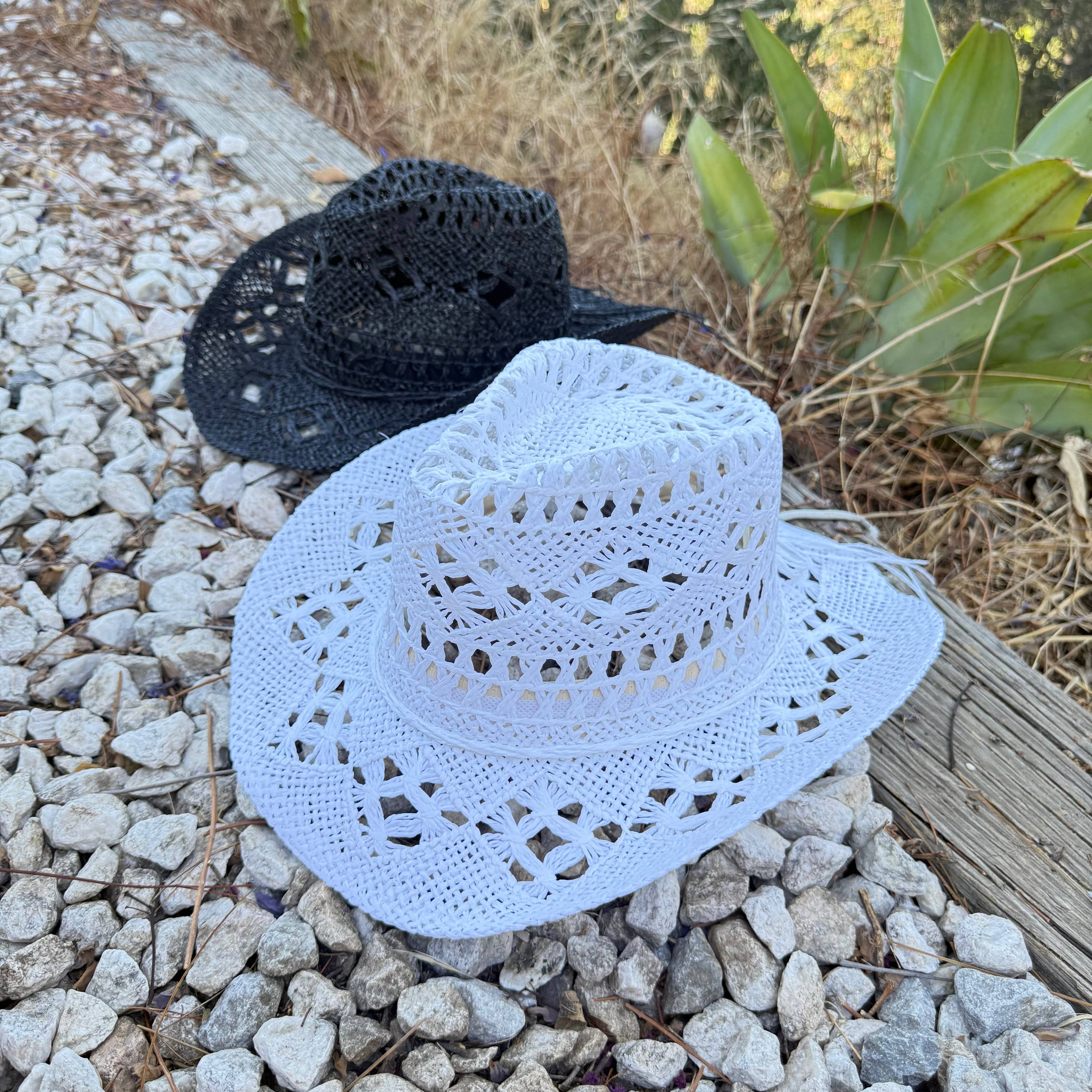 Open Weave Crochet Cowboy Hat – Western Straw