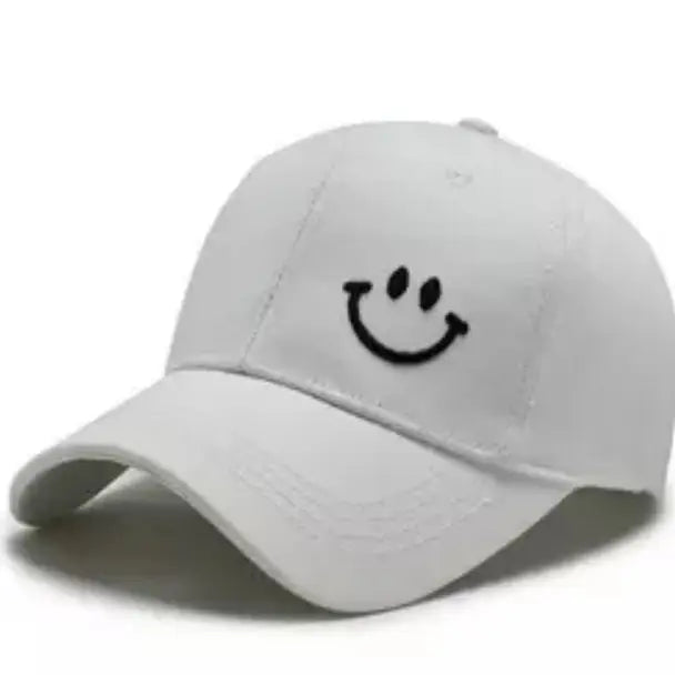 BASEBALL CAP W/ SMILE FACE EMBROIDERY