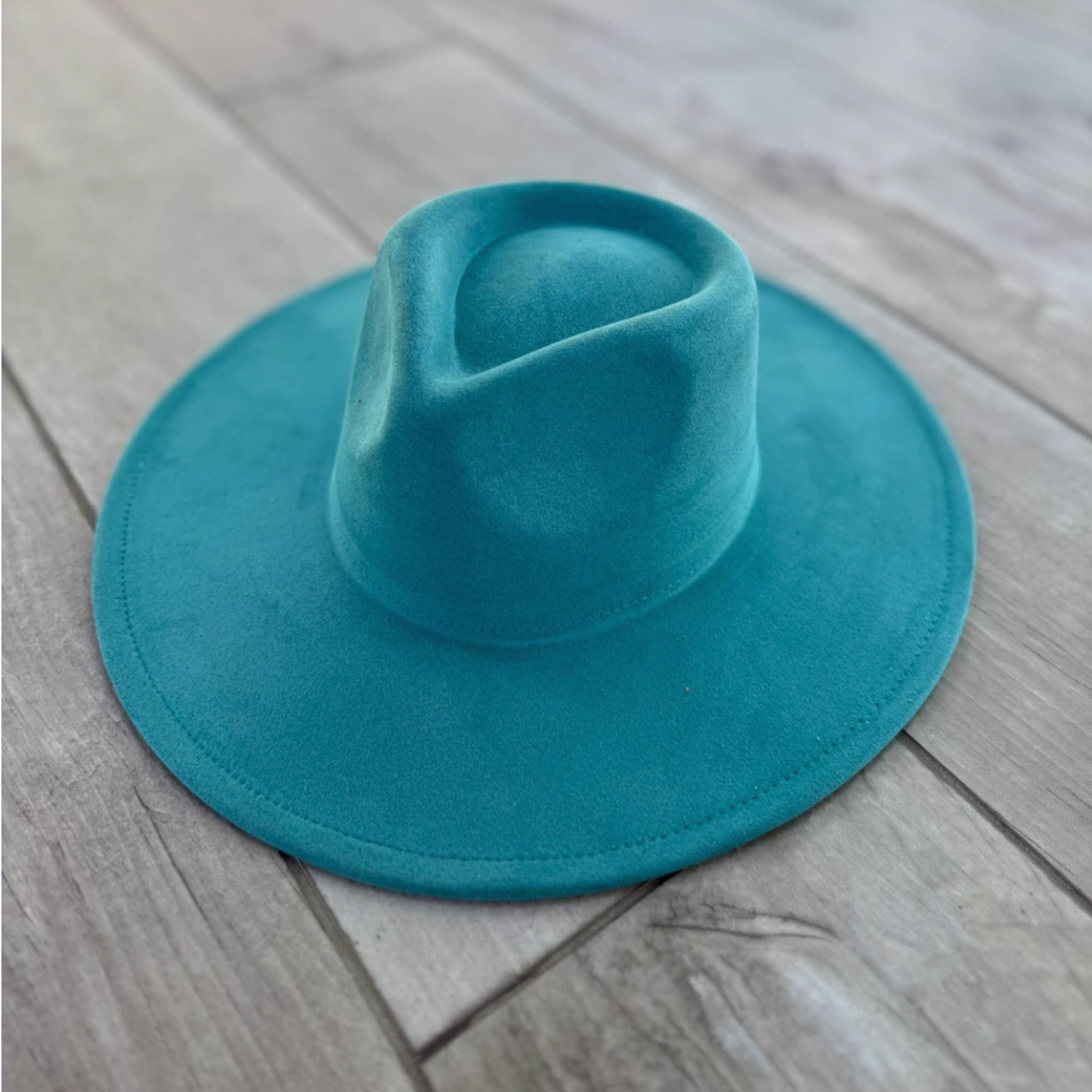 Vegan Suede Wide Brim Rancher Hat – Structured Flat Brim