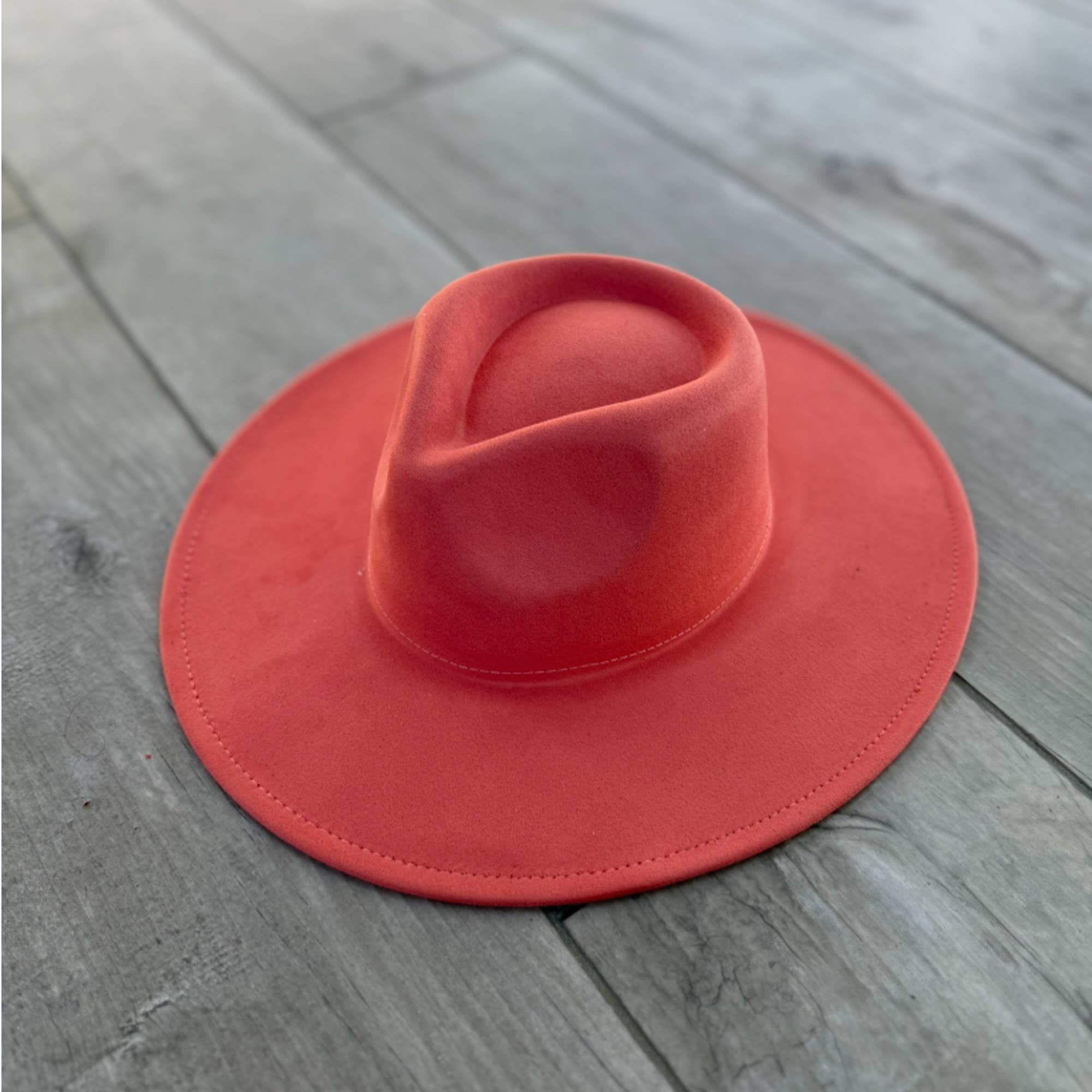 Vegan Suede Wide Brim Rancher Hat – Structured Flat Brim