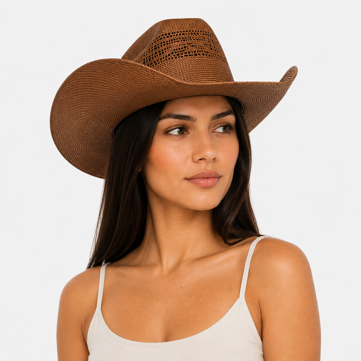 Vented Woven Straw Shapeable Cowboy Hat