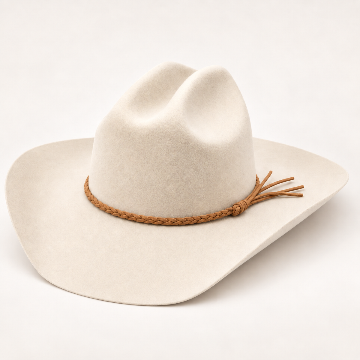 Premium Australian Wool Cattleman Cowboy Hat with Braided Suede Belt
