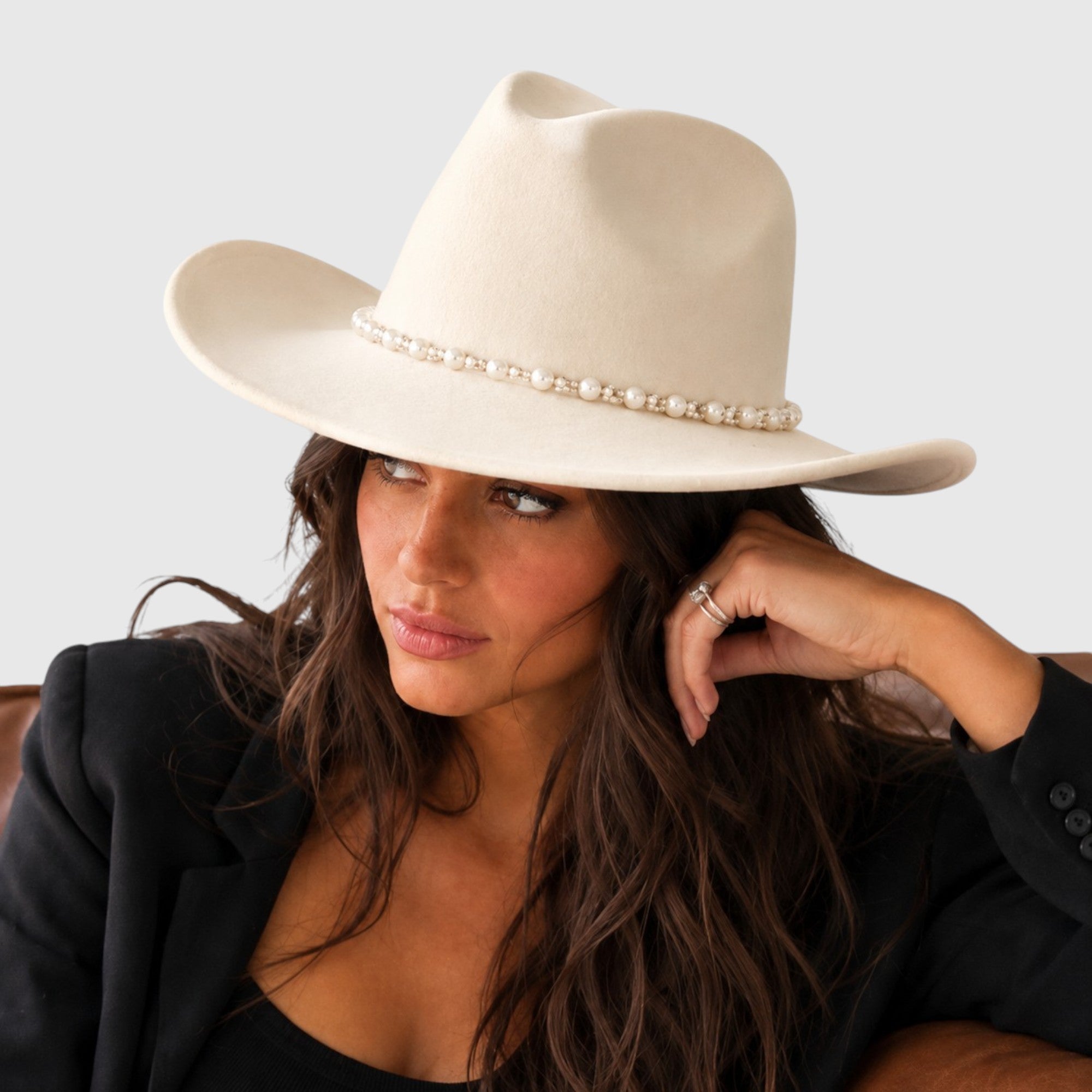 Pearl & Rhinestone Cowboy Hat | Bridal Party & Bachelorette
