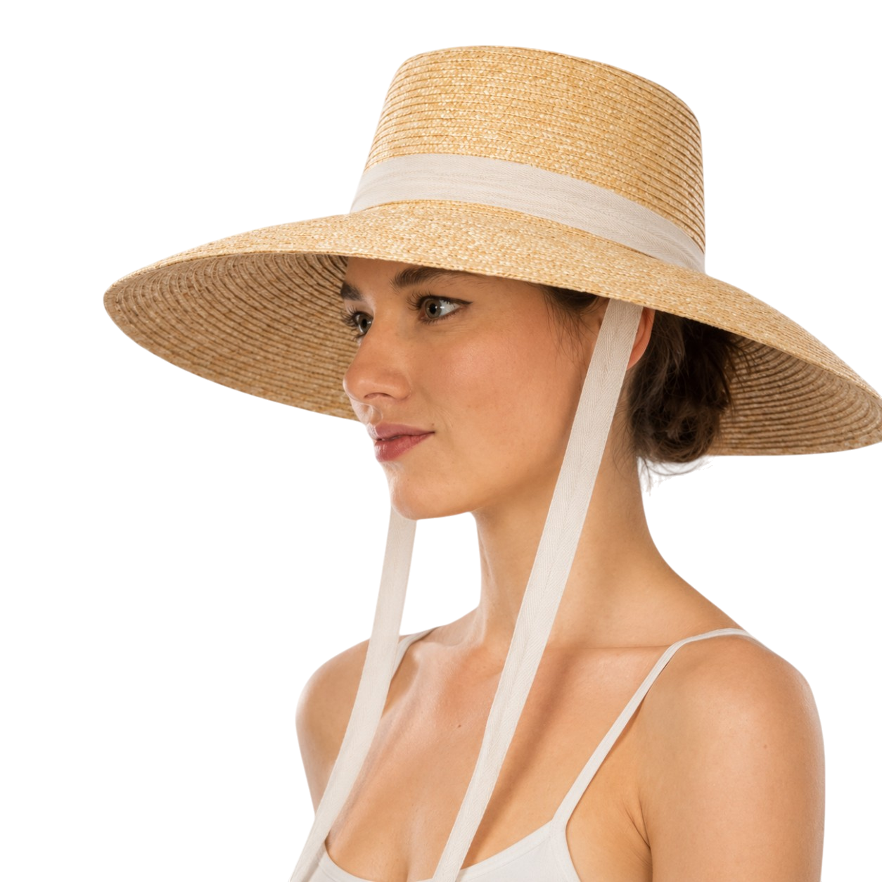 Wheat Straw Boater Hat with Twill Tape