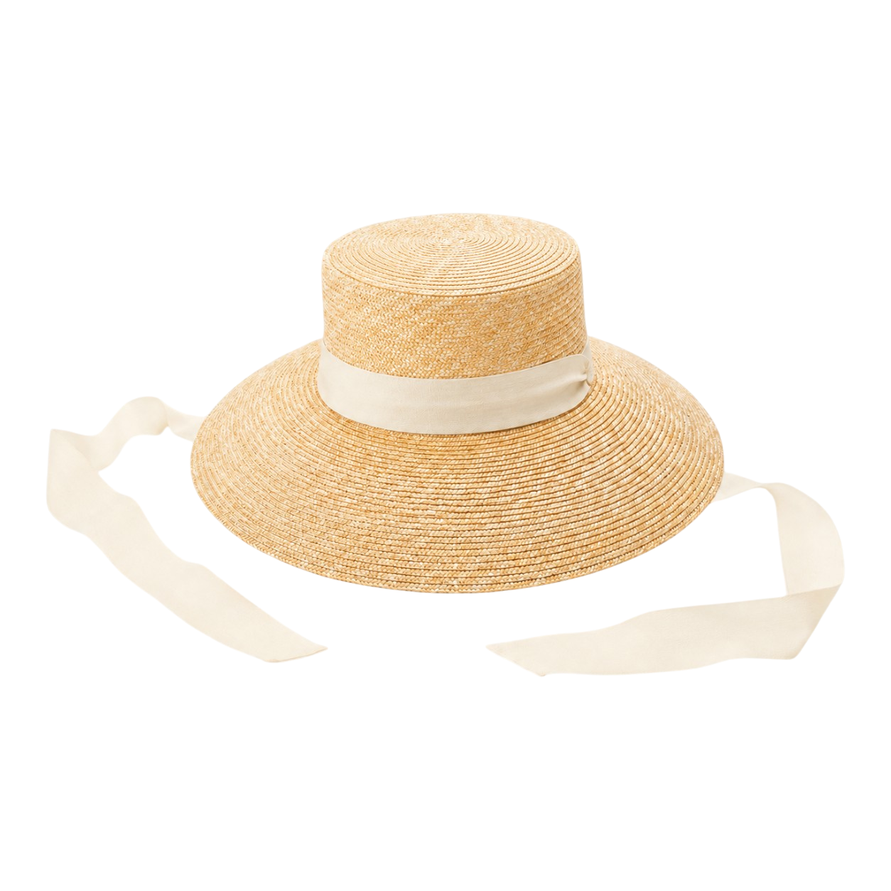 Wheat Straw Boater Hat with Twill Tape
