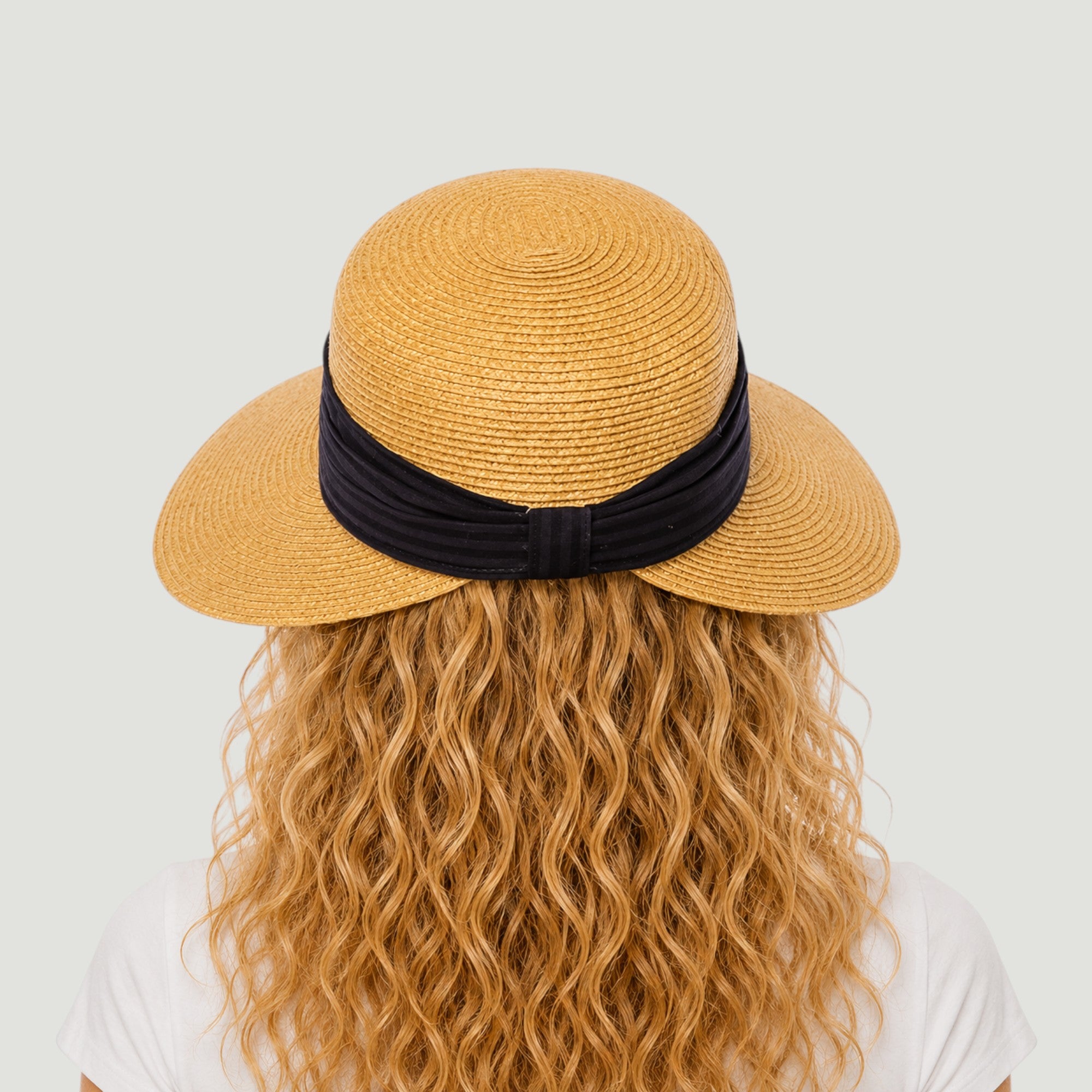 Backless Sun Visor Hat | UPF 50+ | Straw Face Framer | Ribbon Band