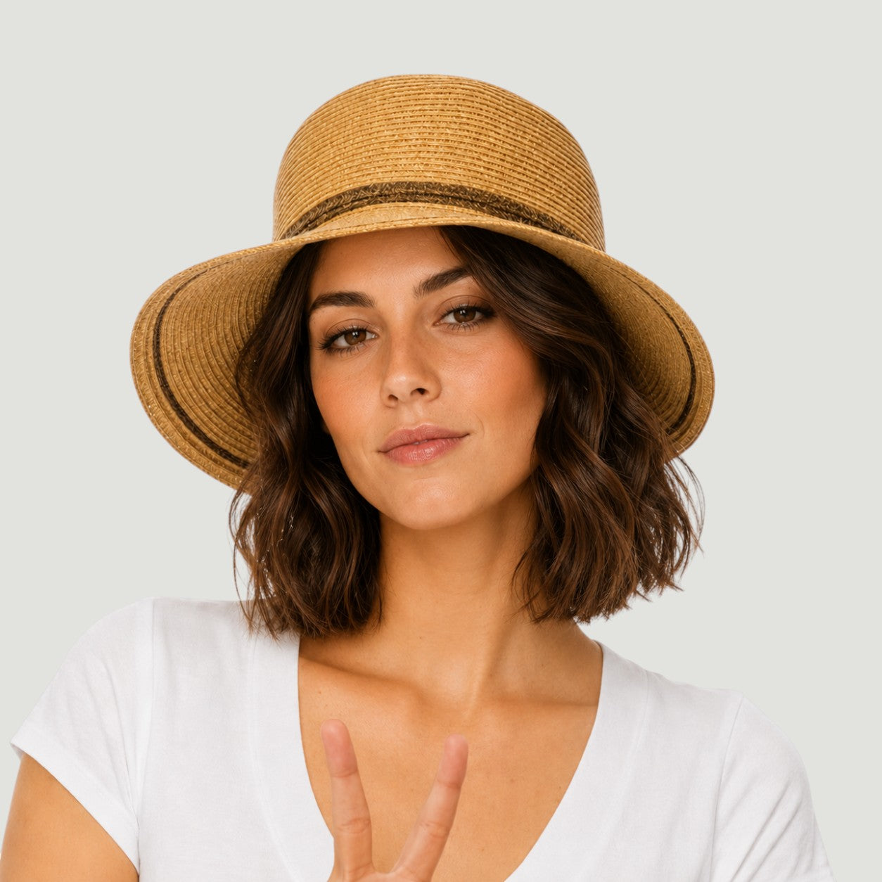 UPF 50+ Backless Straw Sun Hat Wide Brim | Faceframer