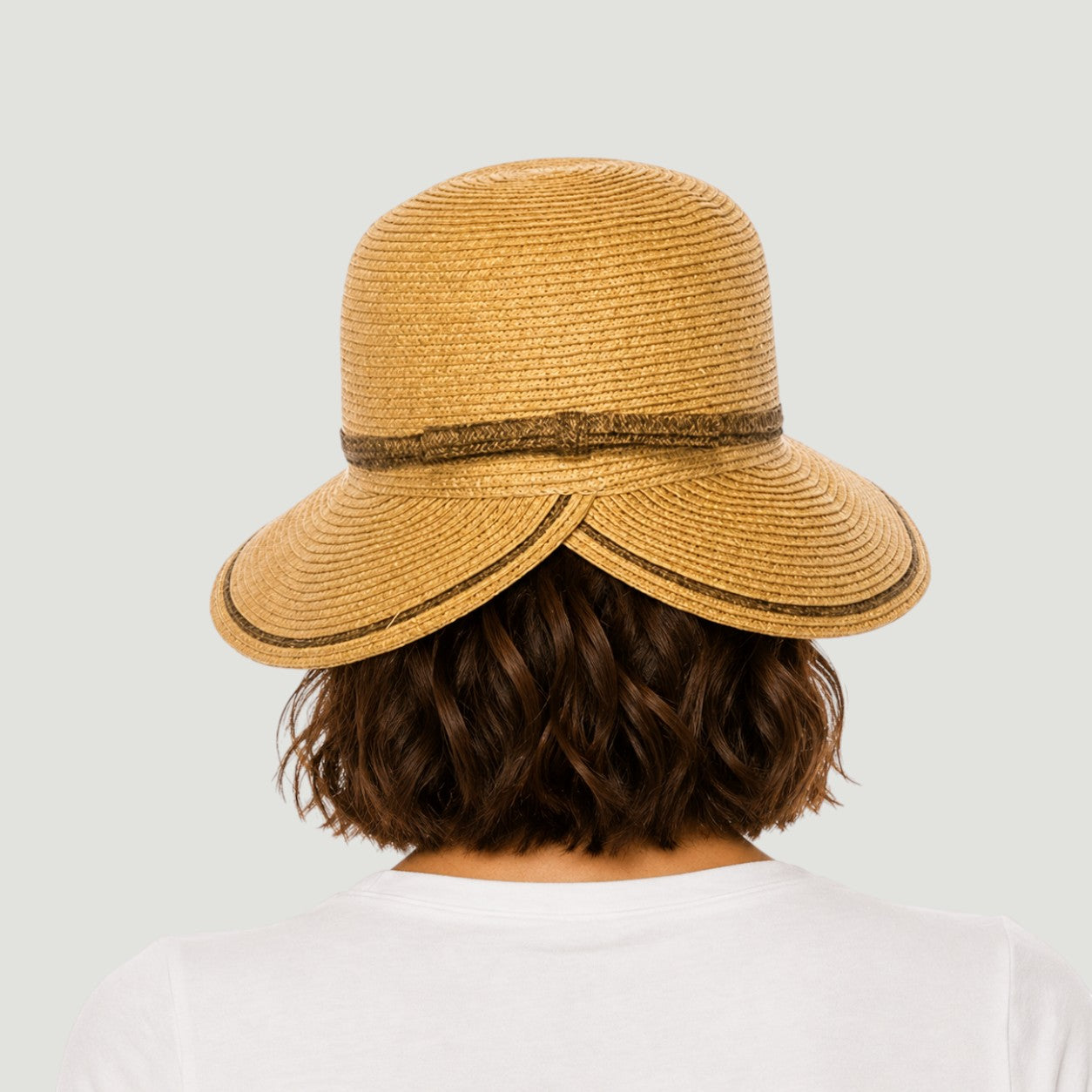 UPF 50+ Backless Straw Sun Hat Wide Brim | Faceframer