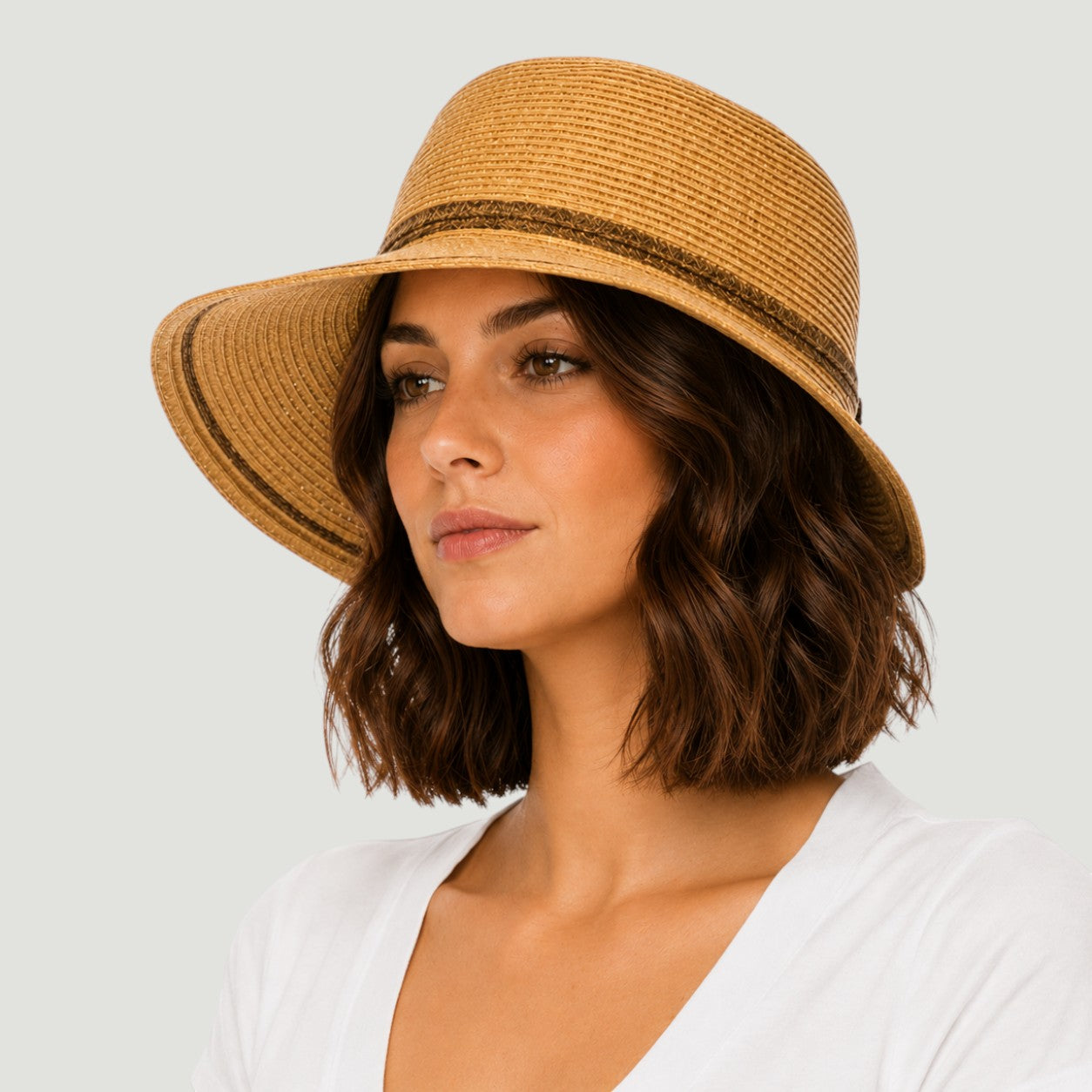 UPF 50+ Backless Straw Sun Hat Wide Brim | Faceframer