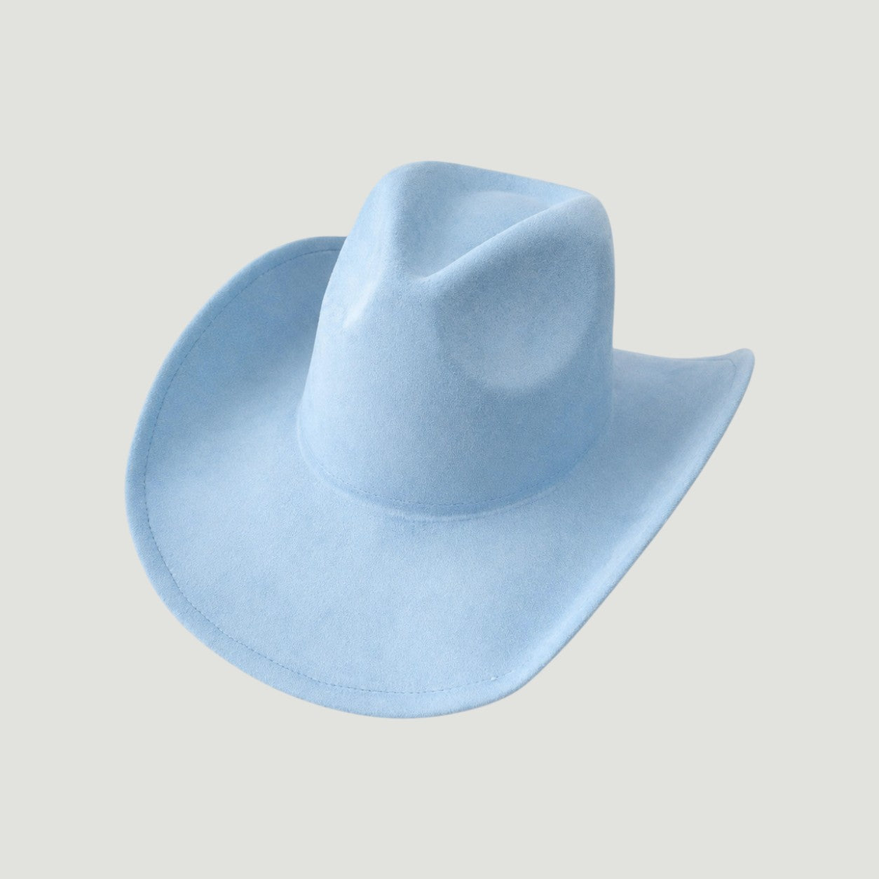 Vegan Suede Western Cowboy Hat with Pinch Front Crown | Boho Festival Statement Hat