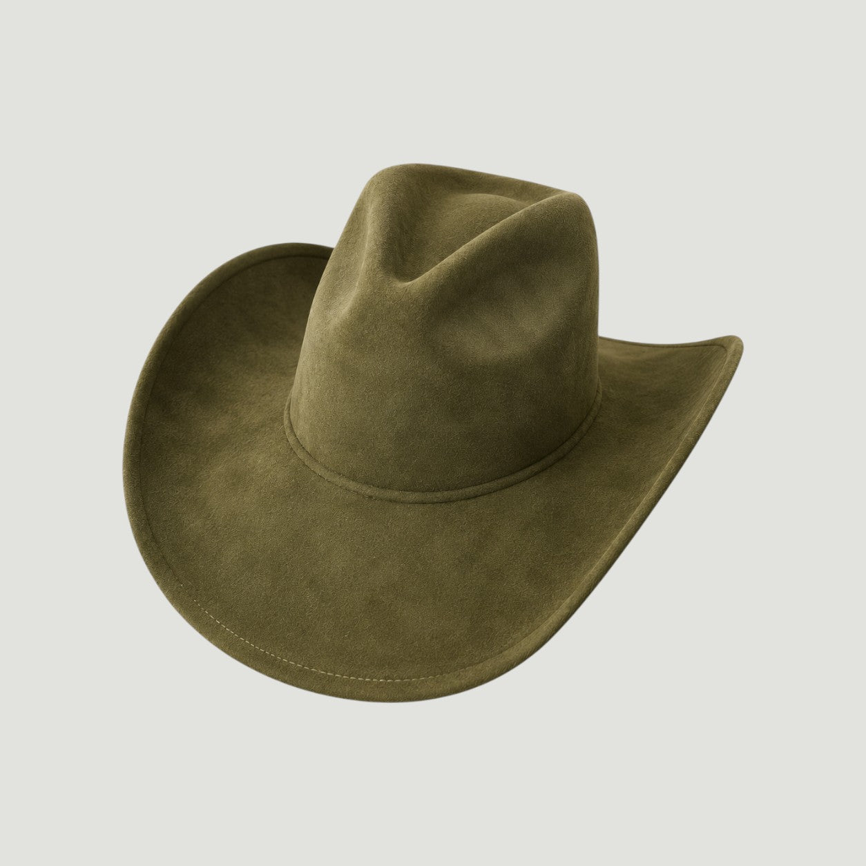 Vegan Suede Western Cowboy Hat with Pinch Front Crown | Boho Festival Statement Hat
