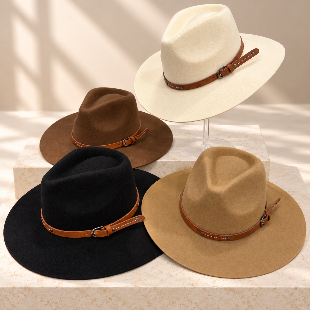 Wool Rancher Hat w/ Leather Belt