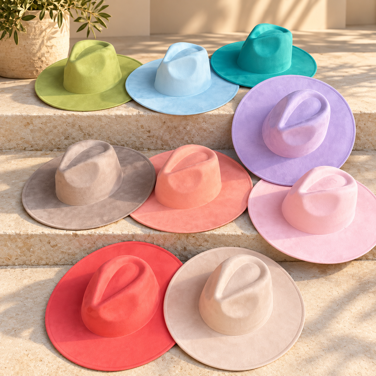 Vegan Suede Fedora Hat