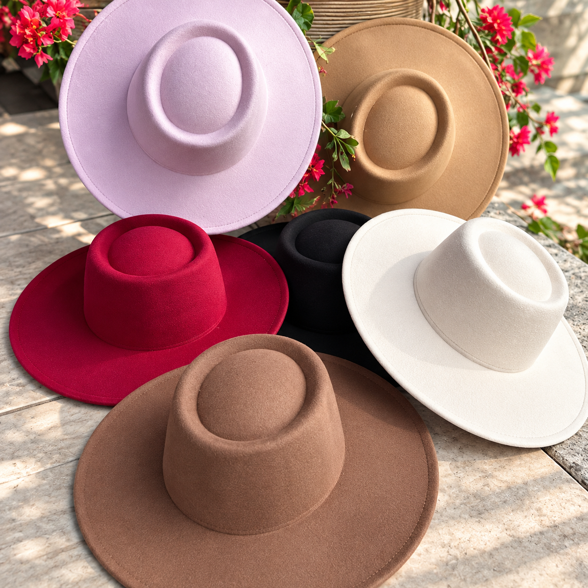 Vegan Felt Wide Brim Gambler Hat