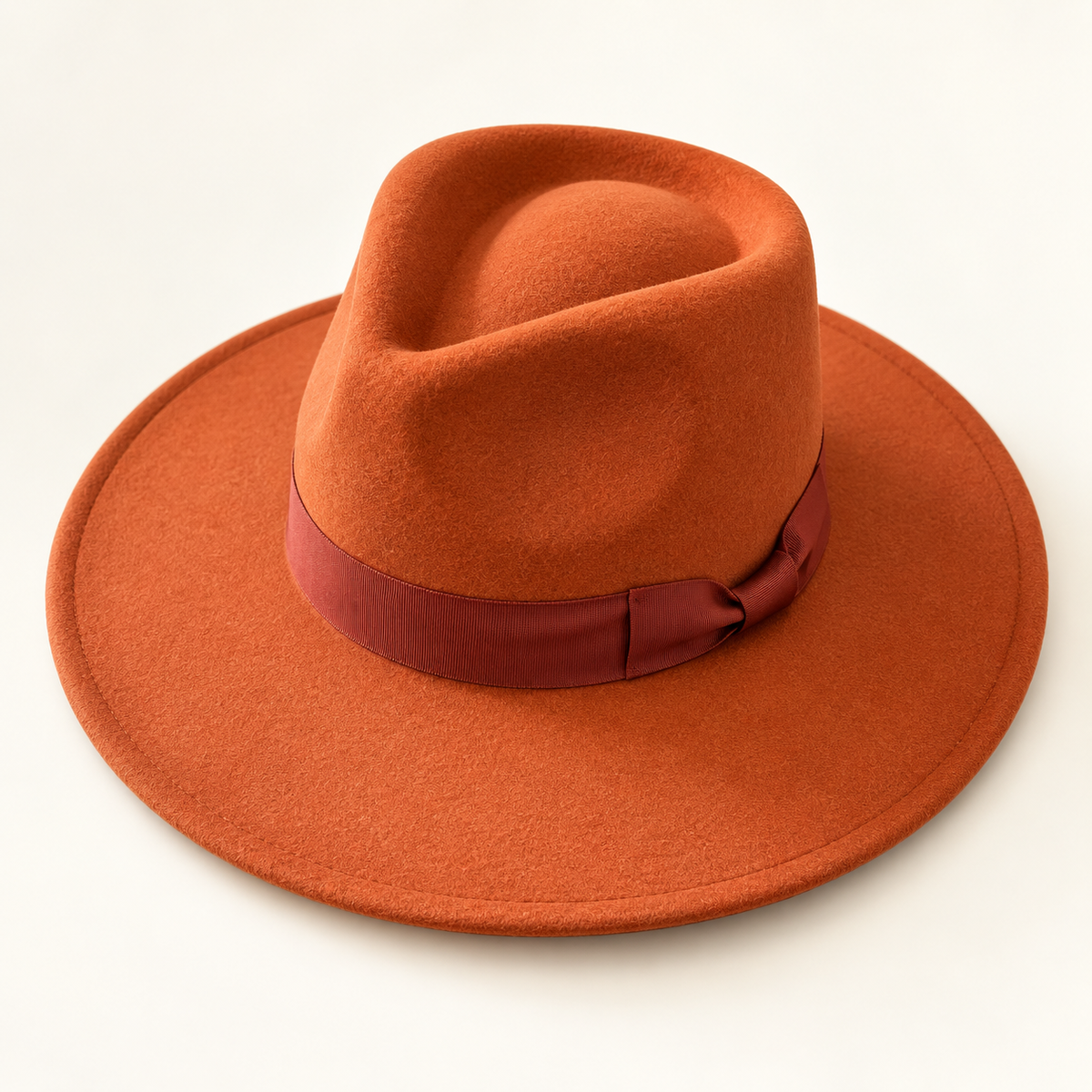 Vegan Felt Rancher Hat with Matching Ribbon Band