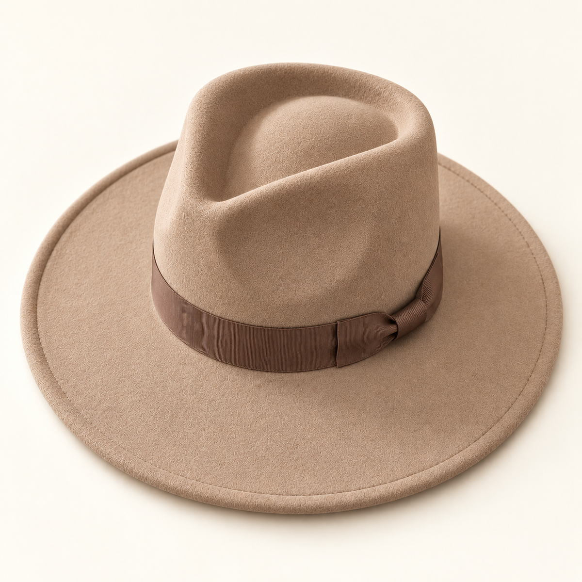Vegan Felt Rancher Hat with Matching Ribbon Band