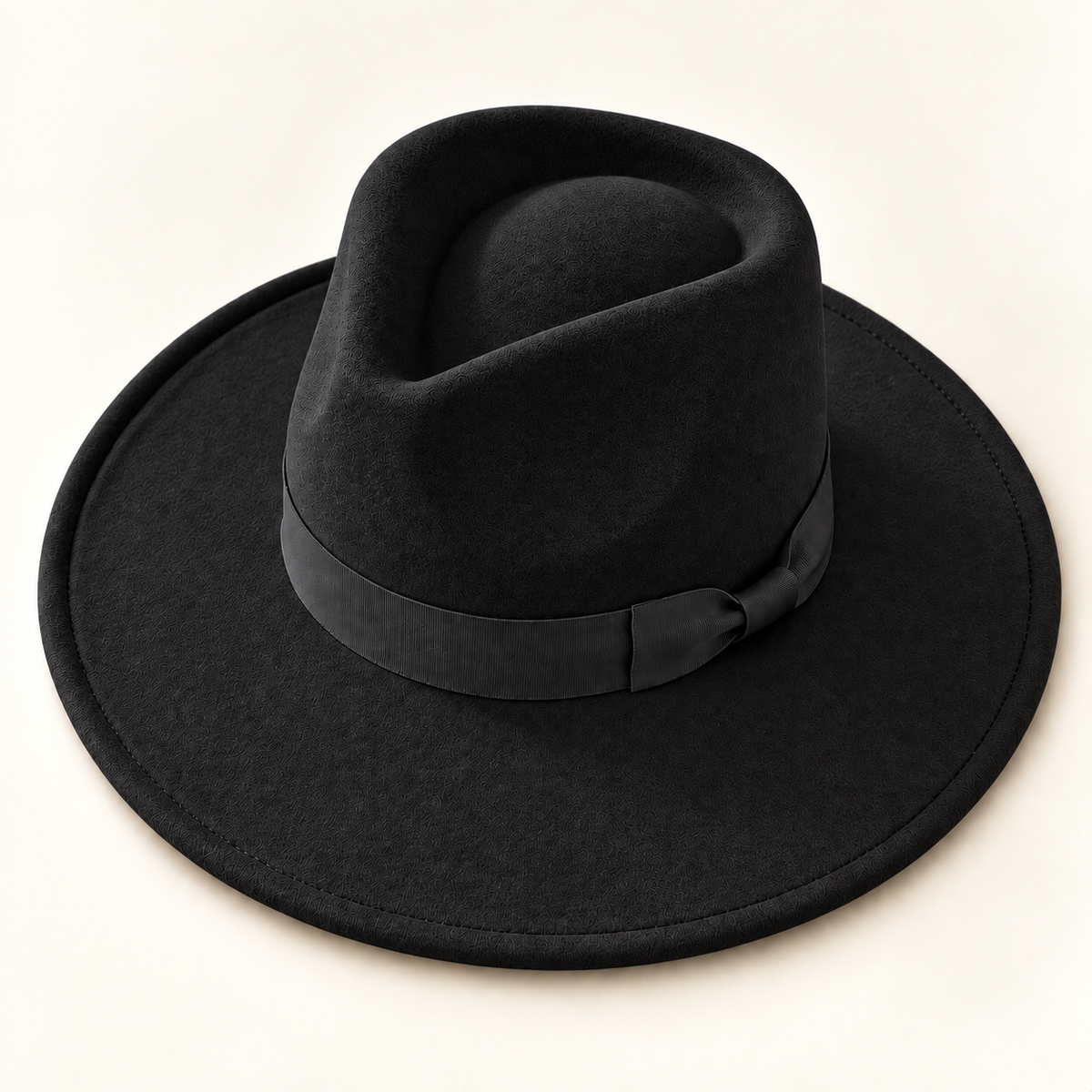 Vegan Felt Rancher Hat with Matching Ribbon Band
