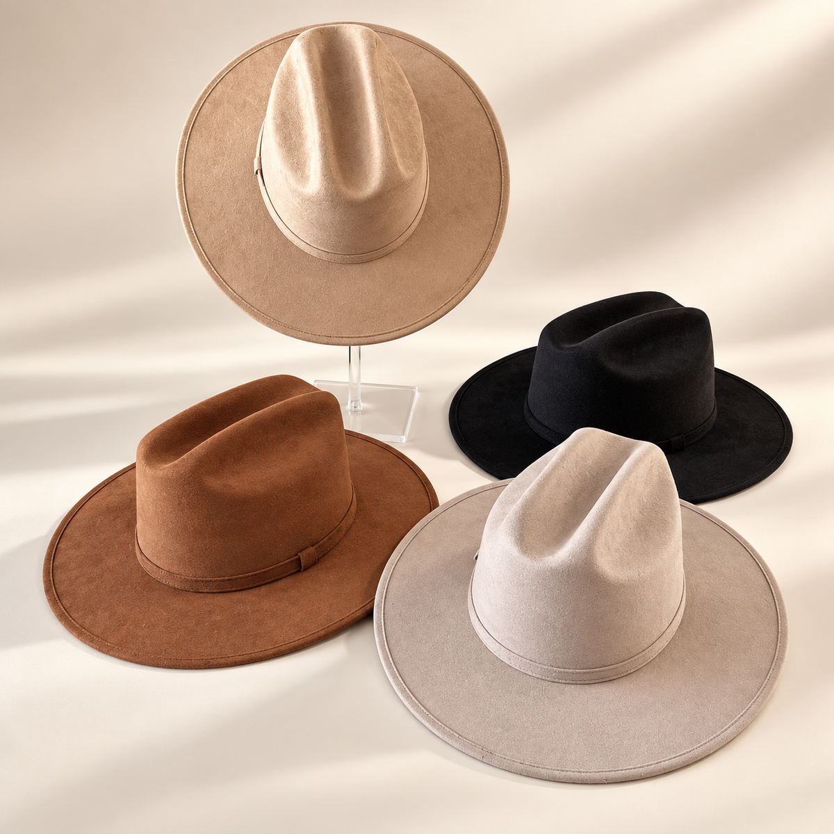 Premium Suede Flat Brim Cowboy Hat