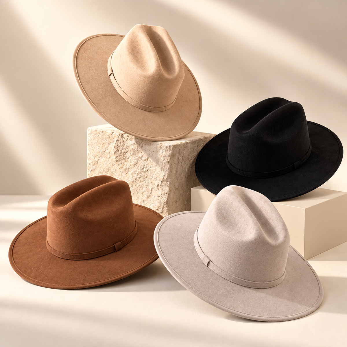 Premium Suede Flat Brim Cowboy Hat