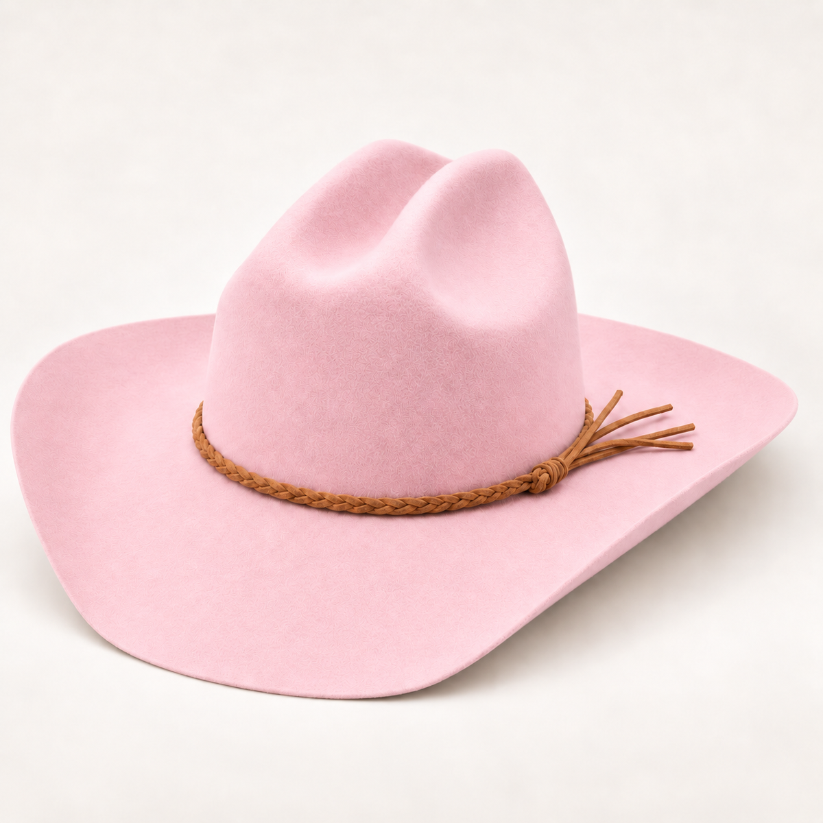 Premium Australian Wool Cattleman Cowboy Hat with Braided Suede Belt