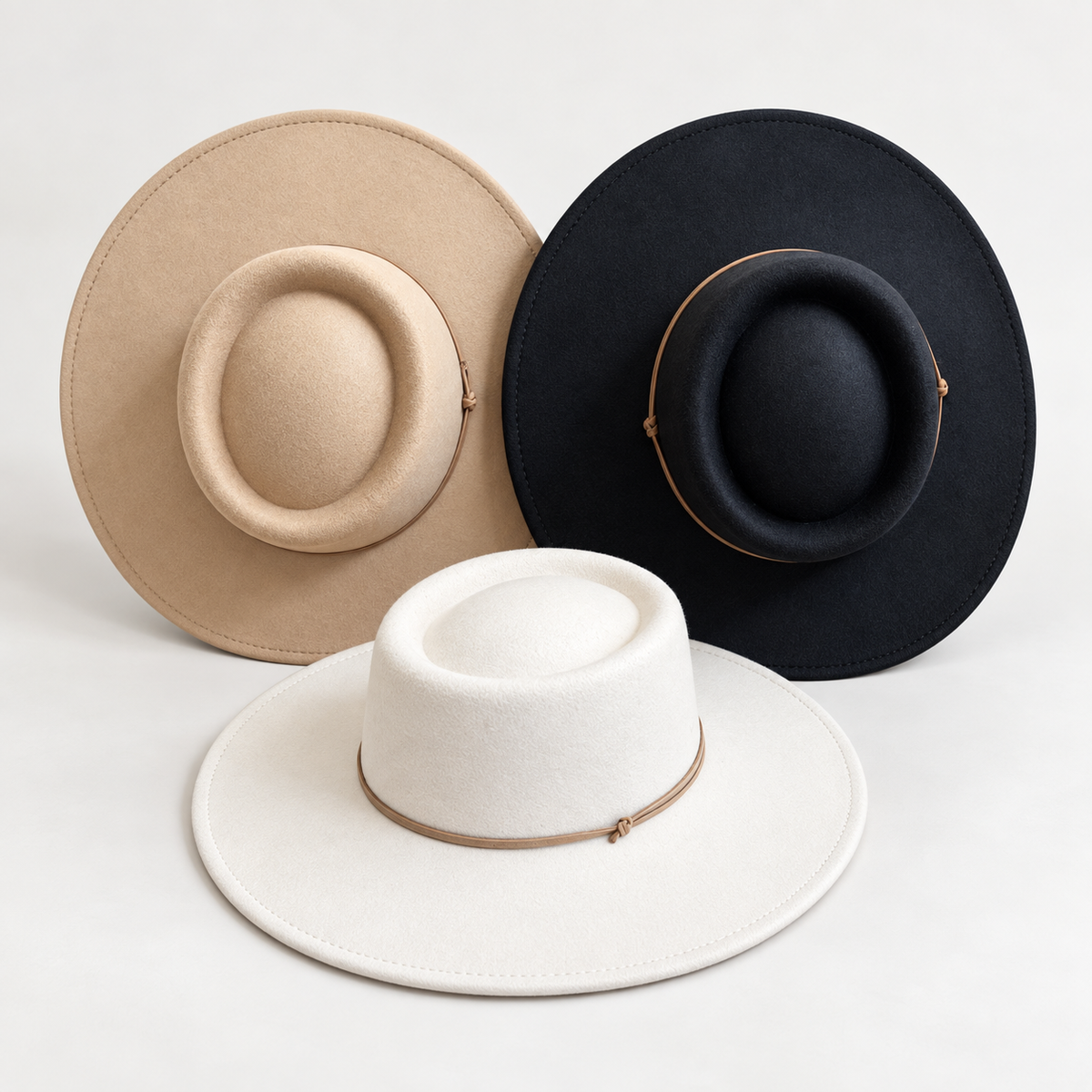 Vegan Felt Bolero Hat with Chin Cord