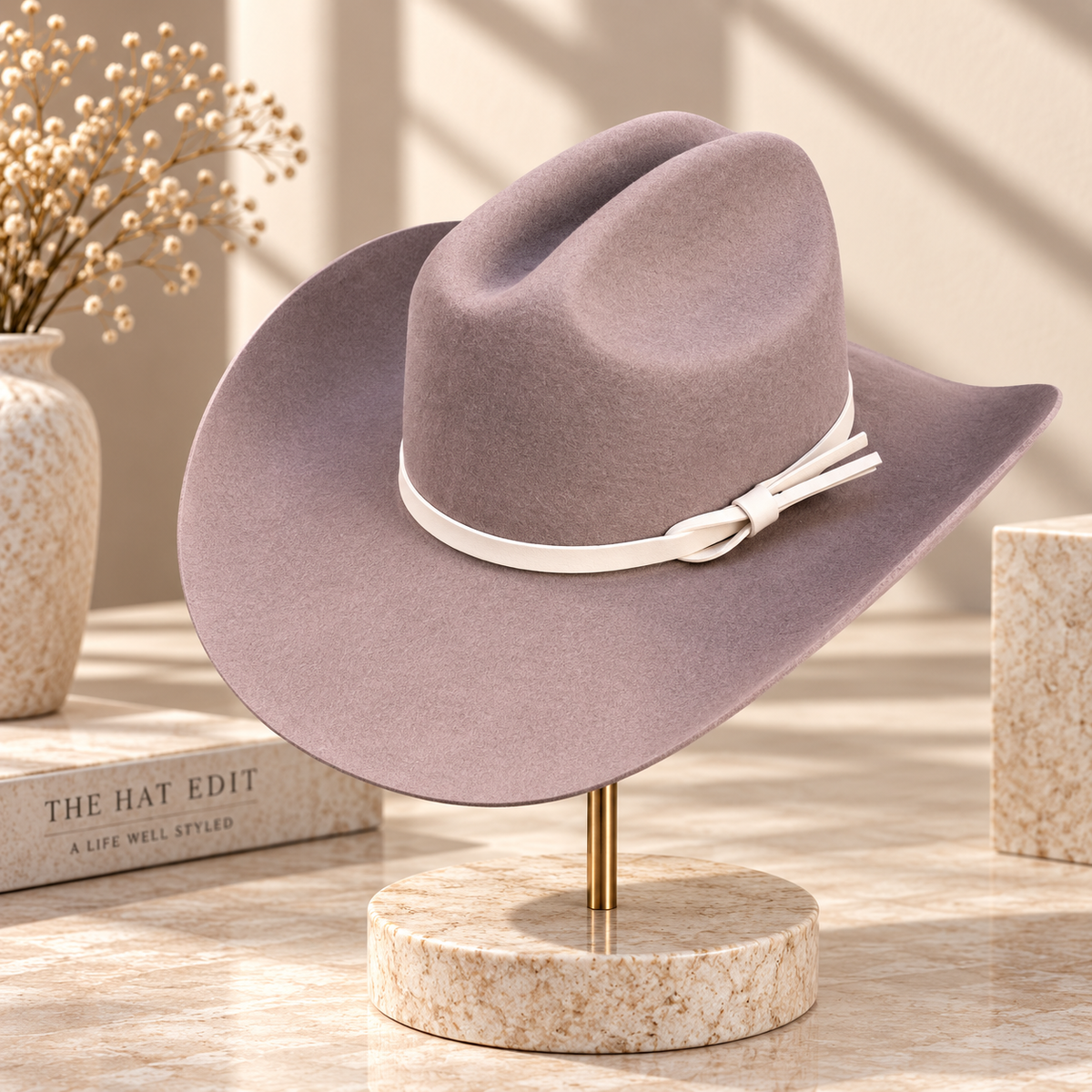Australian Wool Wide Brim Cattleman Cowboy Hat with Leather Band