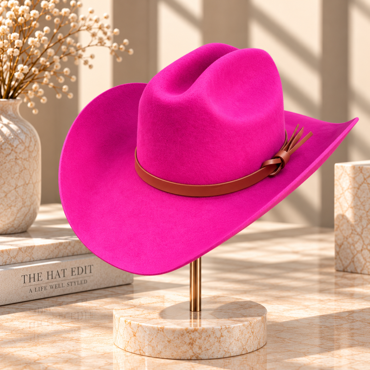 Australian Wool Wide Brim Cattleman Cowboy Hat with Leather Band