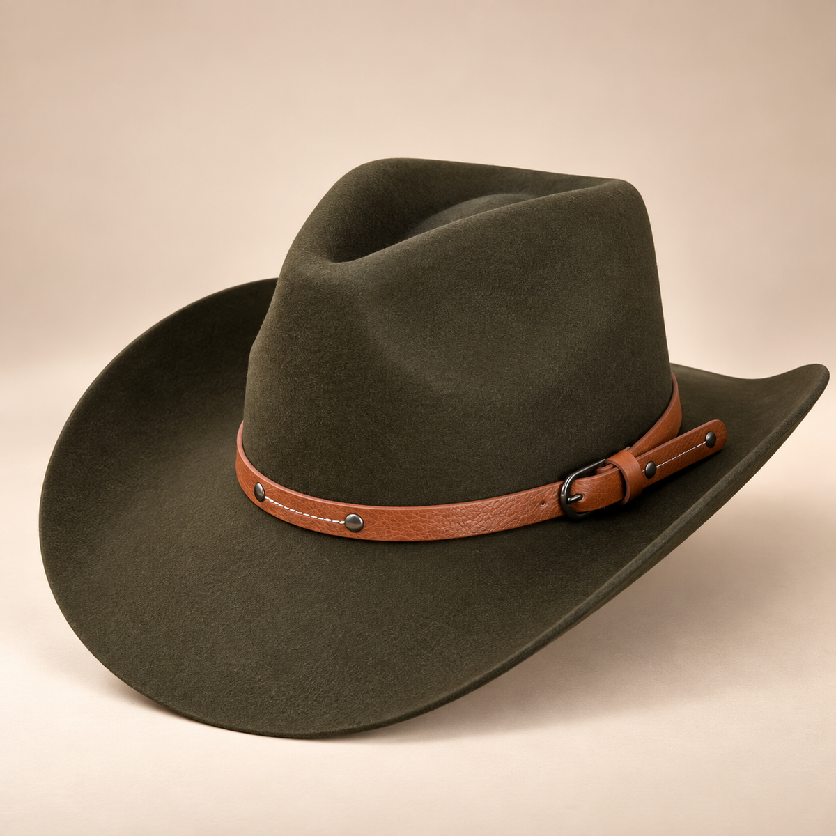 Australian Wool Cowboy Hat with Stitched Leather Band