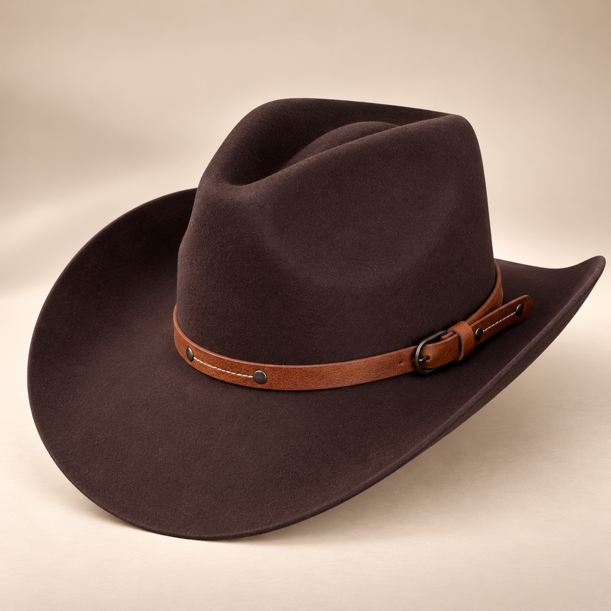 Australian Wool Cowboy Hat with Stitched Leather Band