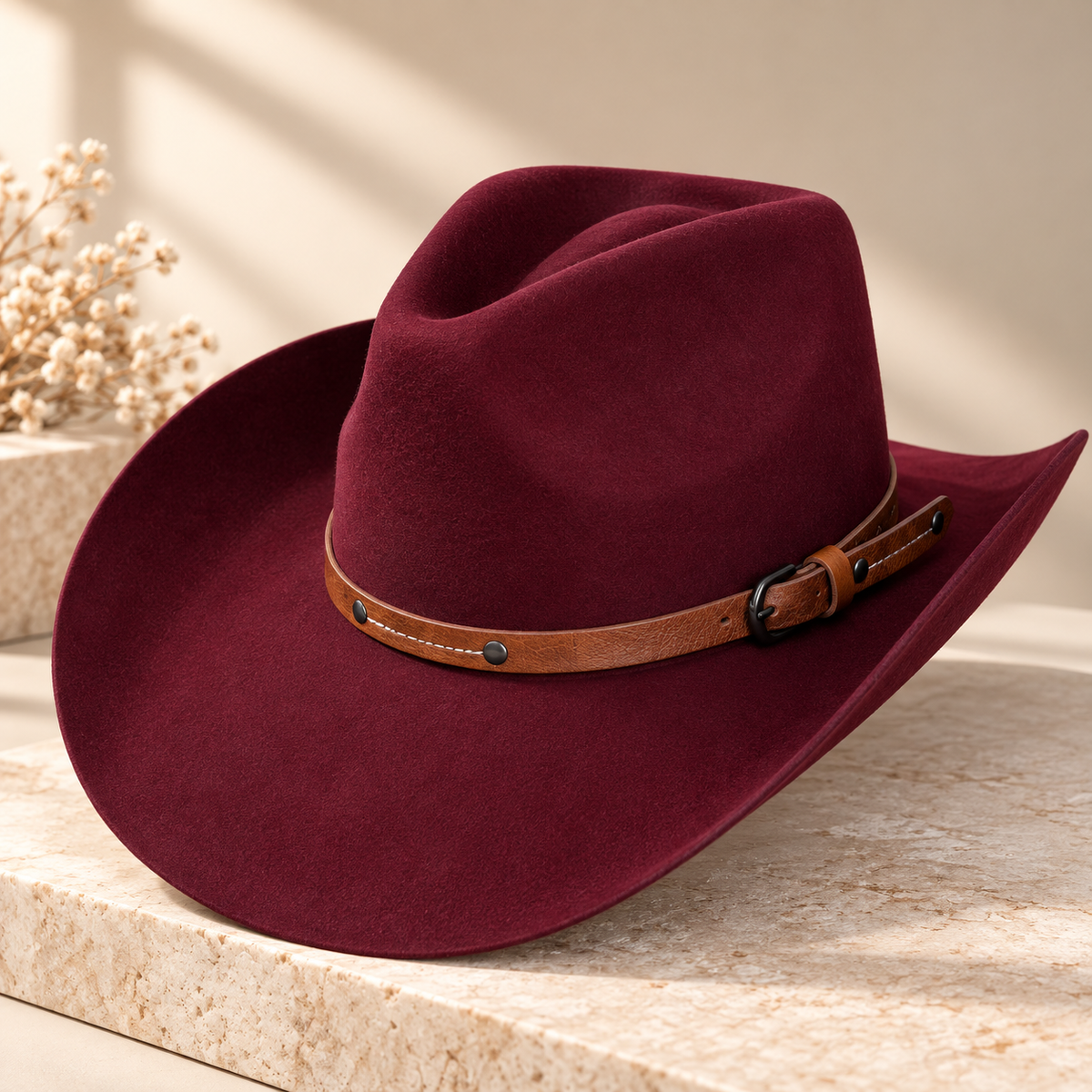 Australian Wool Cowboy Hat with Stitched Leather Band