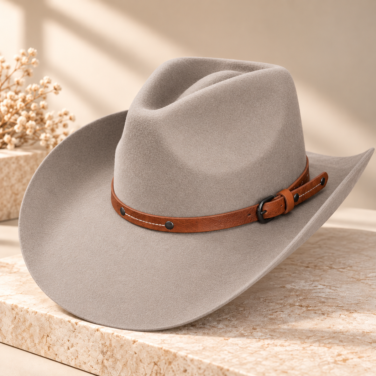 Australian Wool Cowboy Hat with Stitched Leather Band