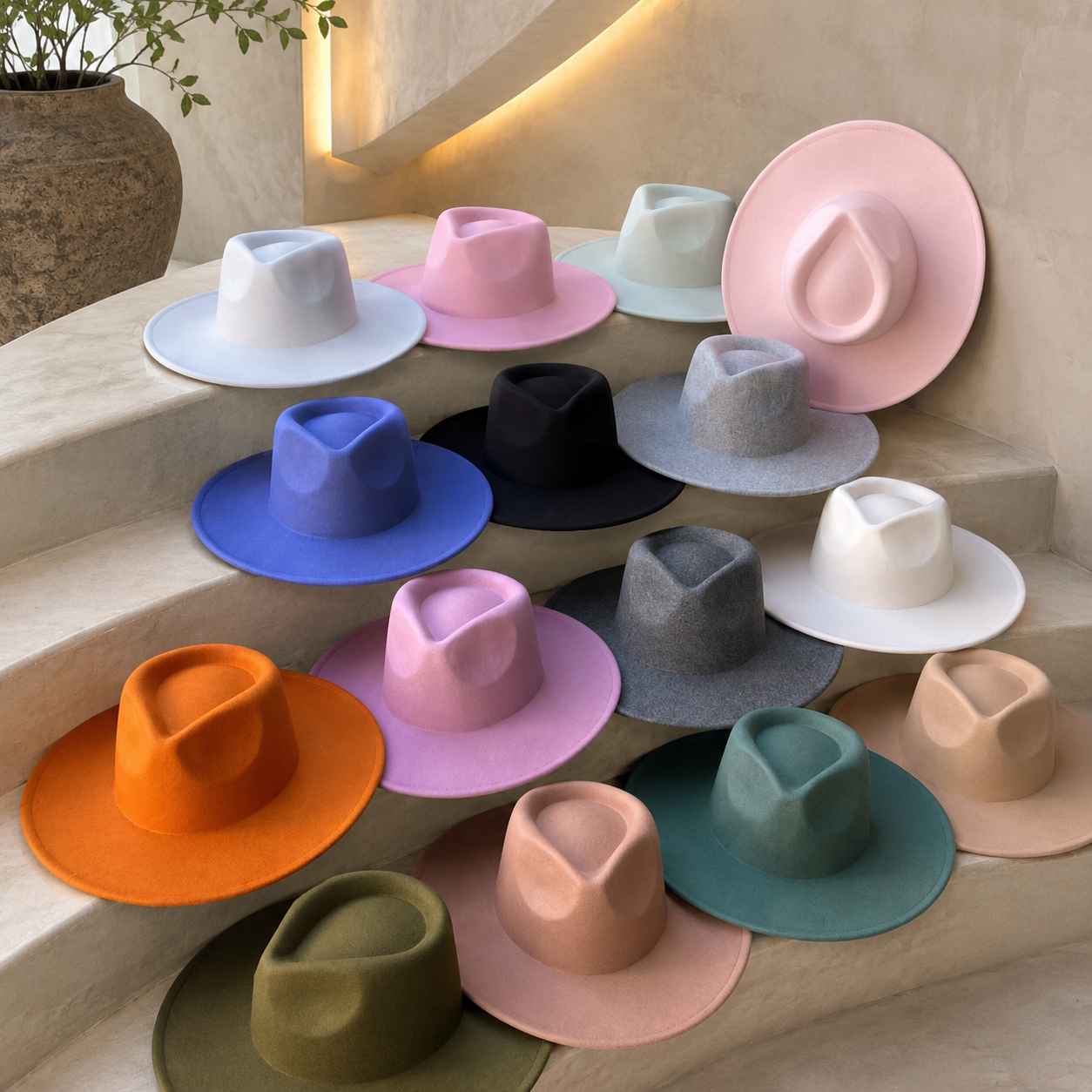 Wide Brim Vegan Felt Rancher