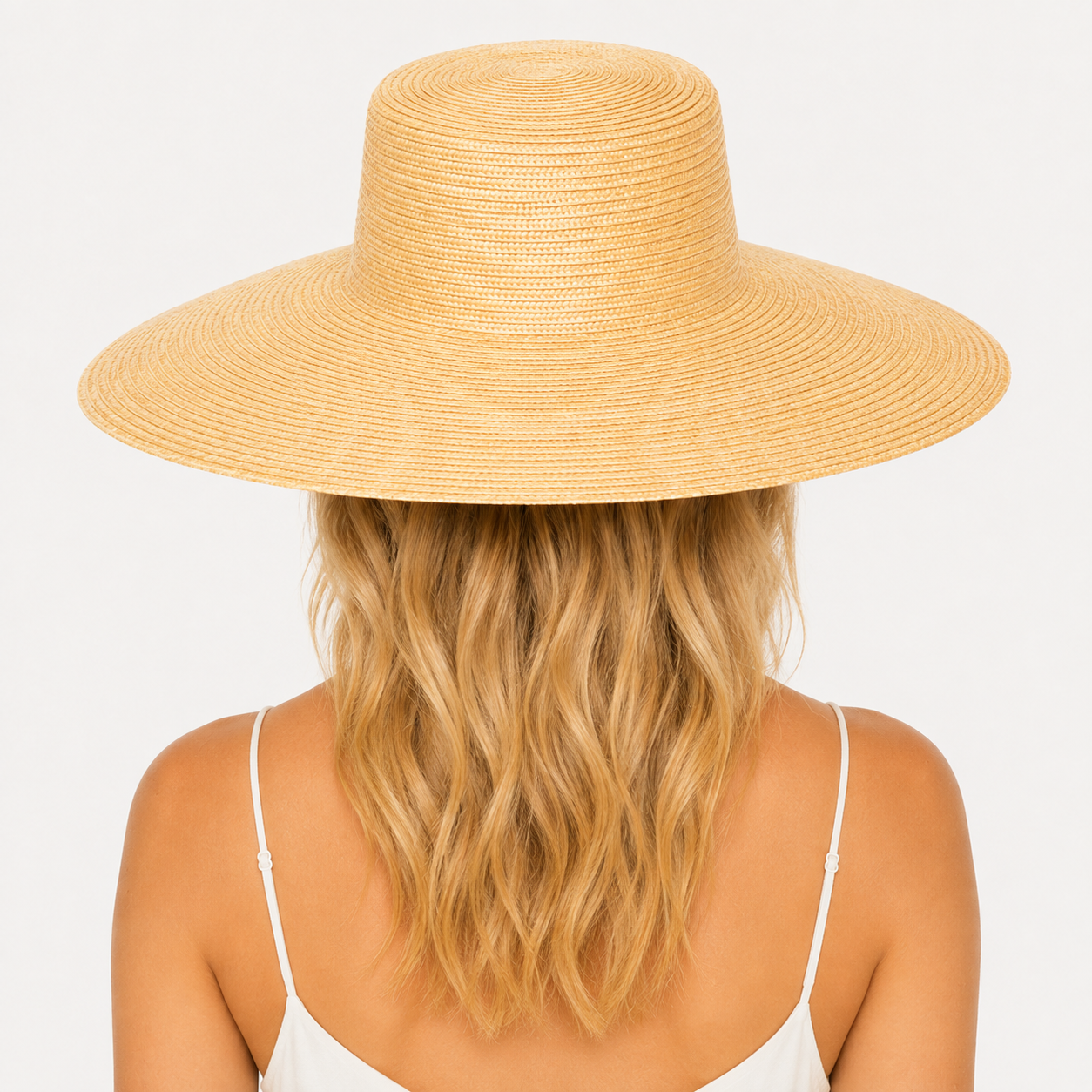 Handwoven Wheat Straw Wide Brim Lampshade Sun Hat – UPF 50+