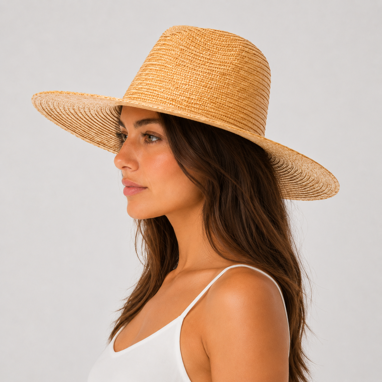 Wheat Straw Rancher Hat, Flat Brim