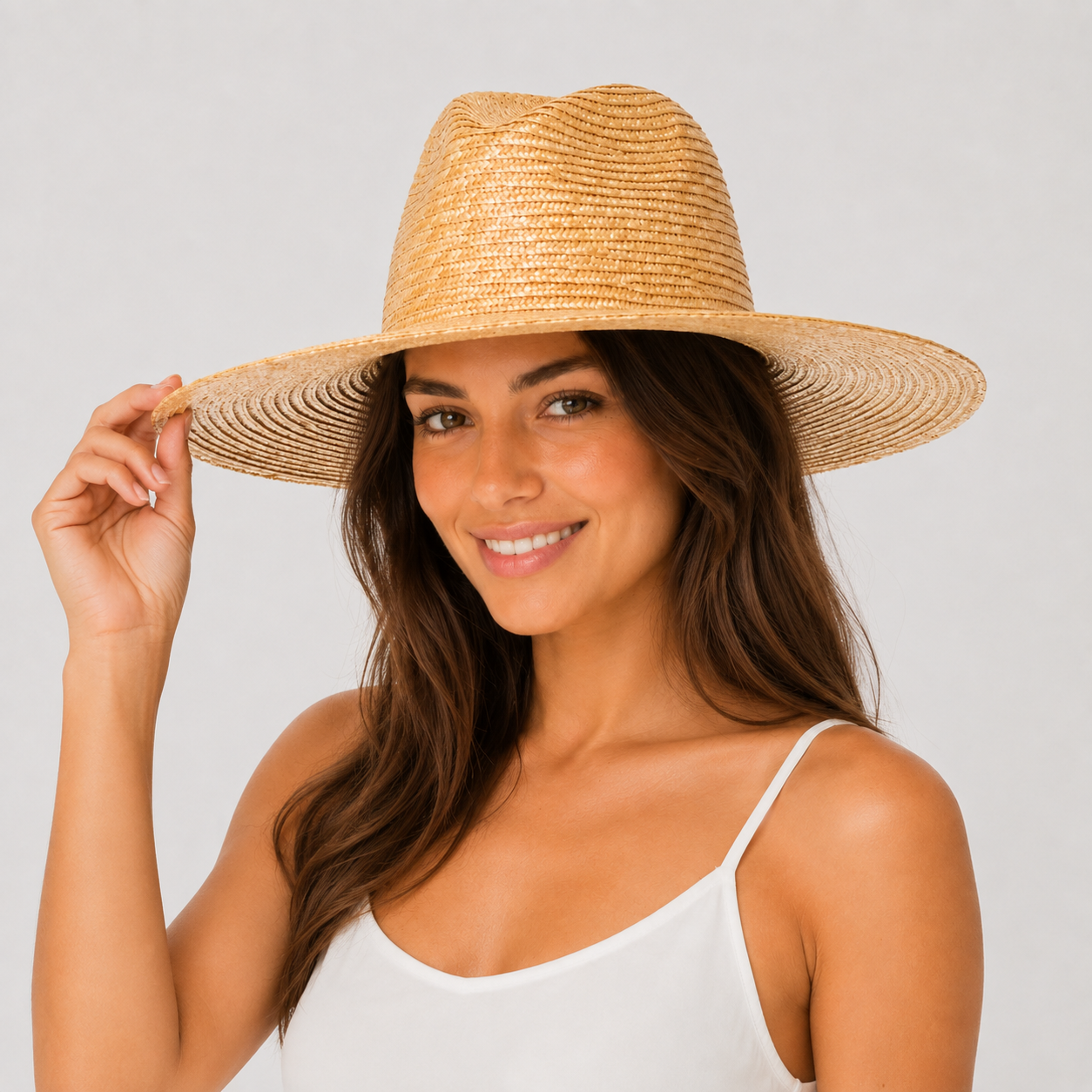 Wheat Straw Rancher Hat, Flat Brim