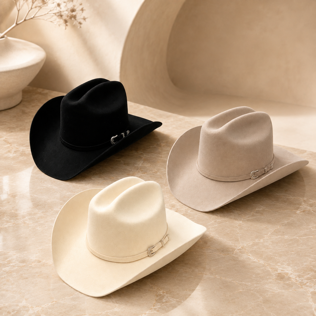 Belt Accent Cattleman Cowboy Hat - 100% Australian Wool