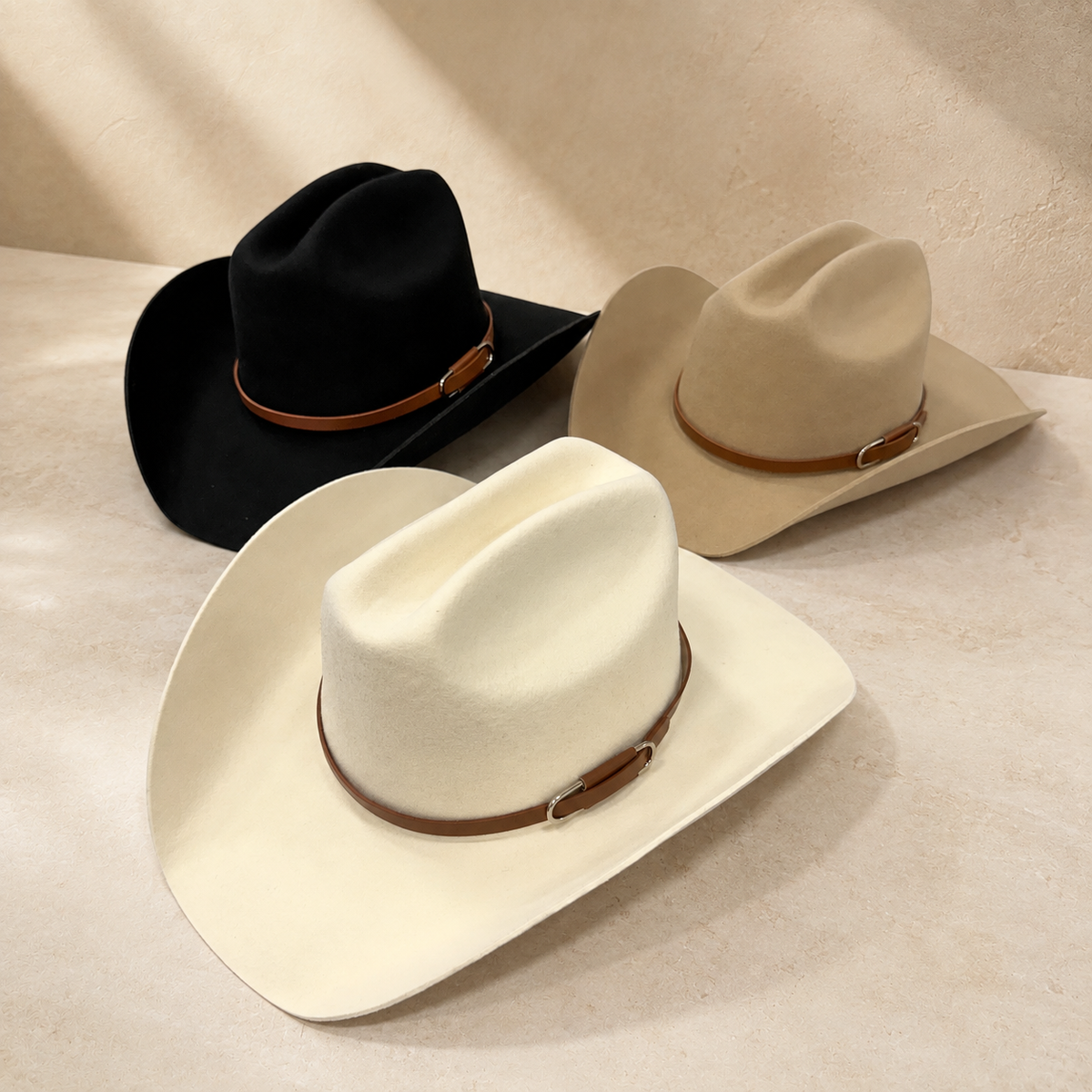 Australian Wool Cattleman Cowboy Hat with Leather Band