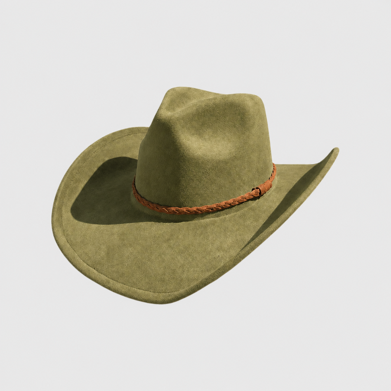 Vegan Suede Cowboy Hat – Braided Band Western